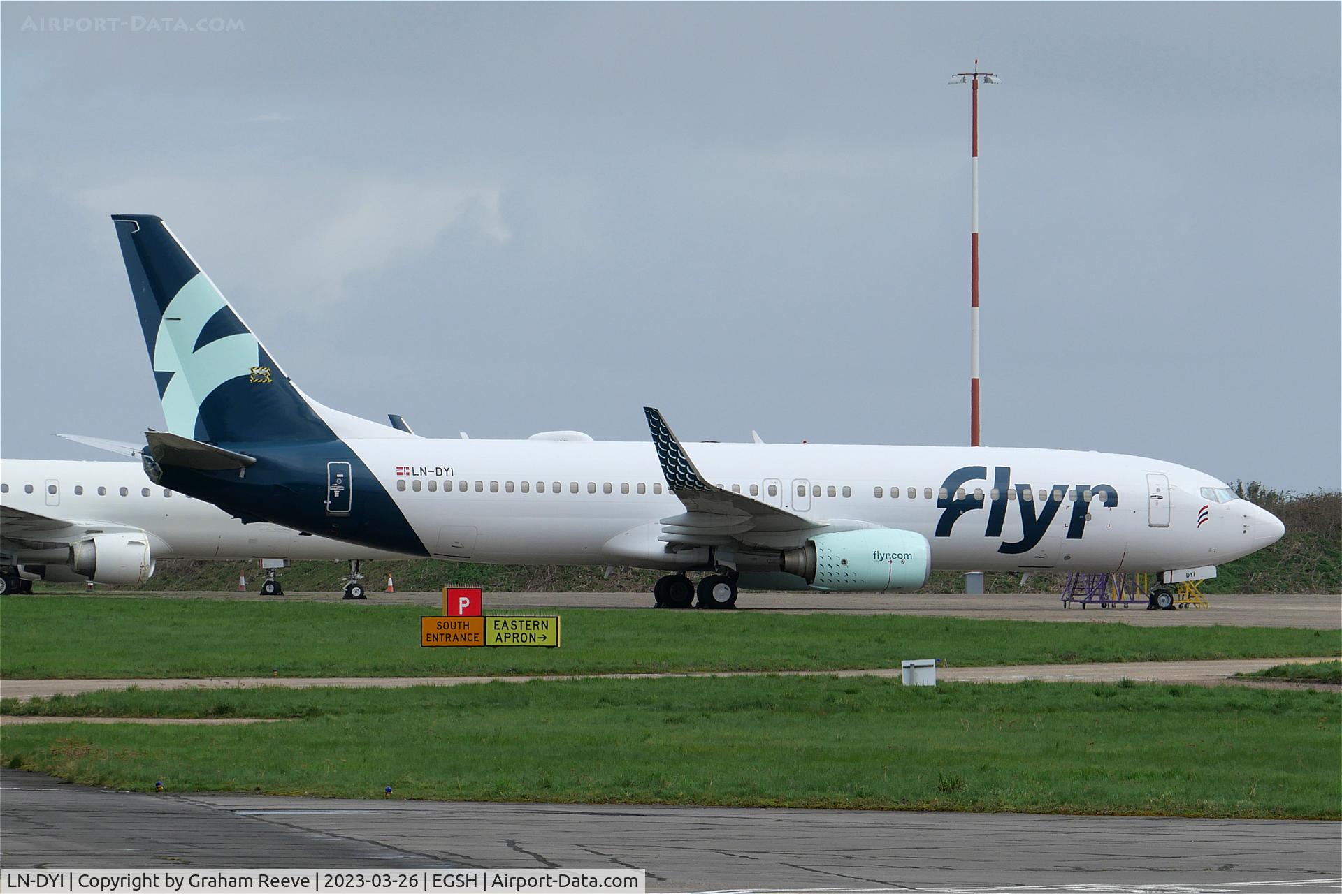 LN-DYI, 2010 Boeing 737-8JP C/N 40866, Parked at Norwich.