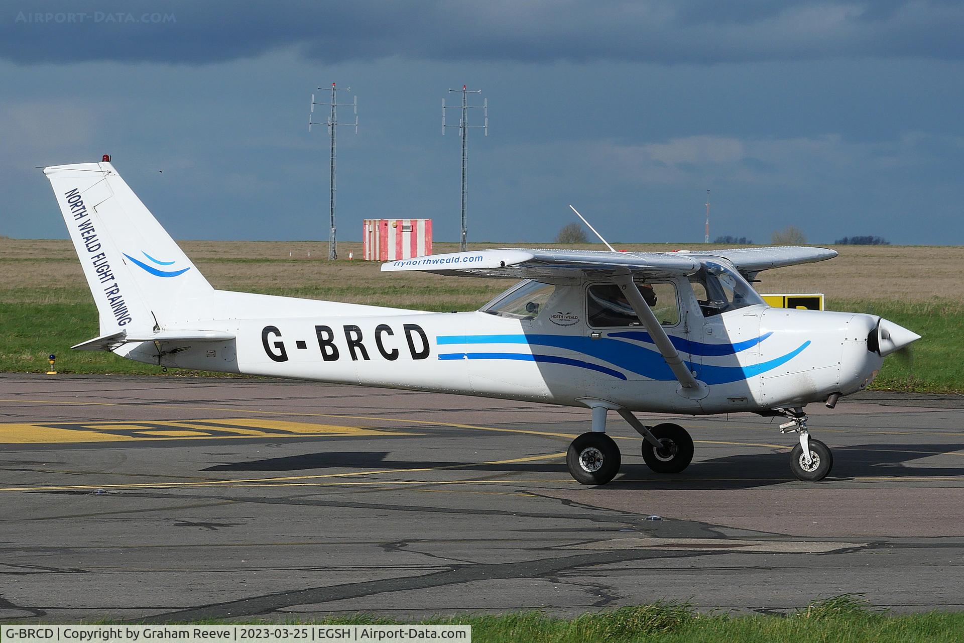 G-BRCD, 1978 Cessna A152 Aerobat C/N A152-0796, Departing from Norwich.