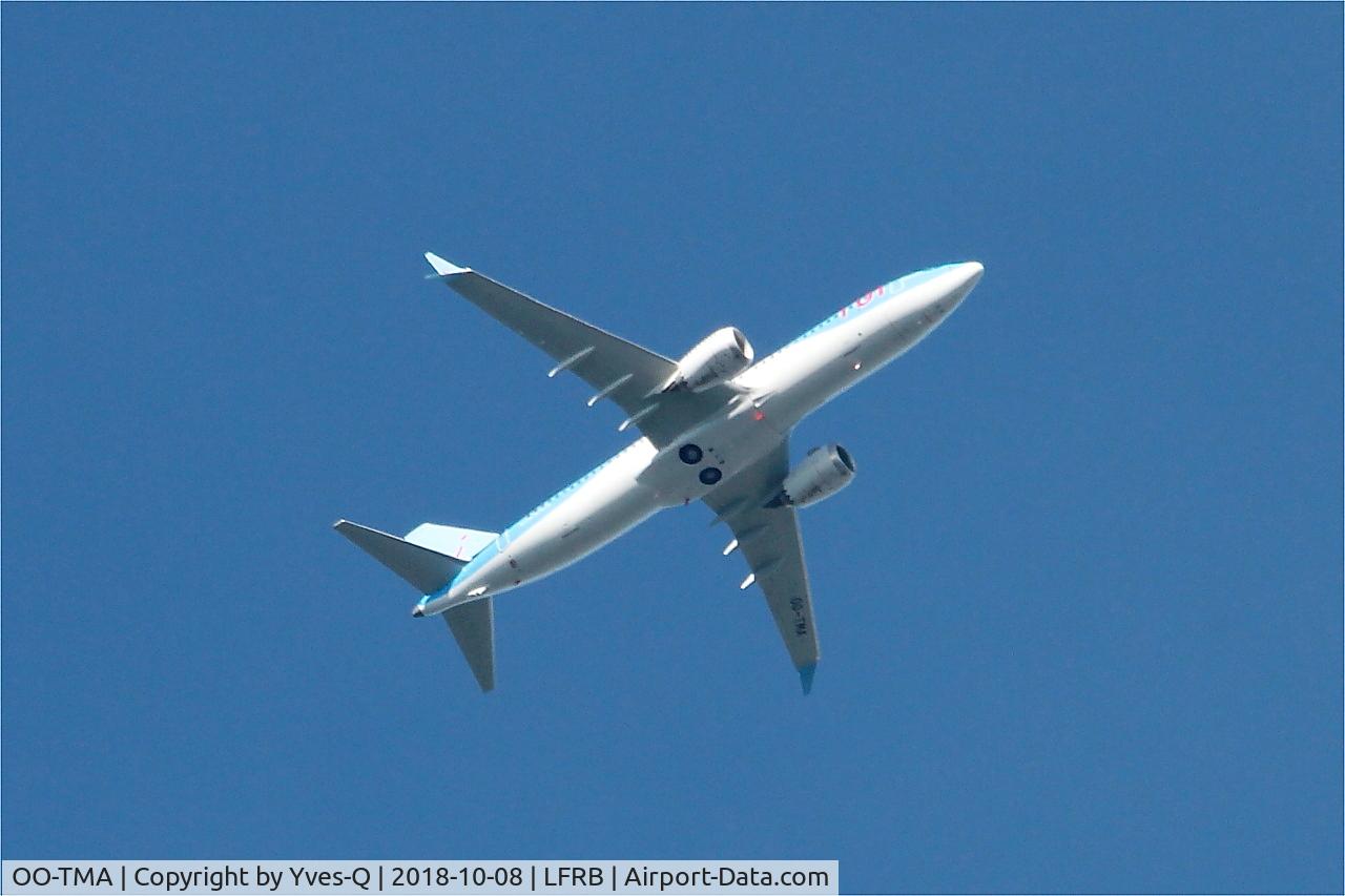 OO-TMA, 2018 Boeing 737-8 MAX C/N 44590, Boeing 737-8 MAX, Flight over Brest-Bretagne airport (LFRB-BES)