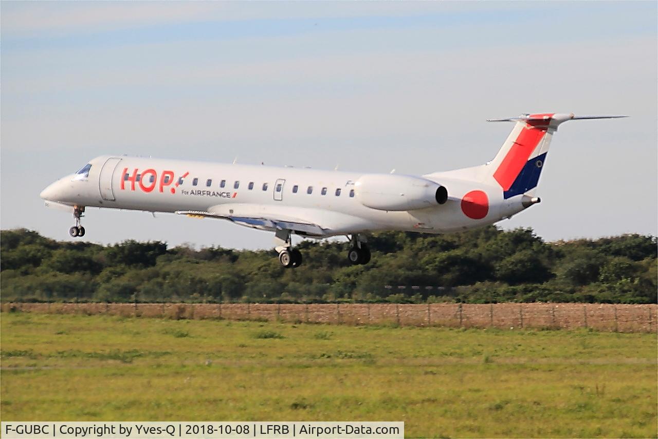 F-GUBC, 2002 Embraer ERJ-145LR (EMB-145LR) C/N 145556, Embraer ERJ-145LR, Landing rwy 25L, Brest-Bretagne airport (LFRB-BES)