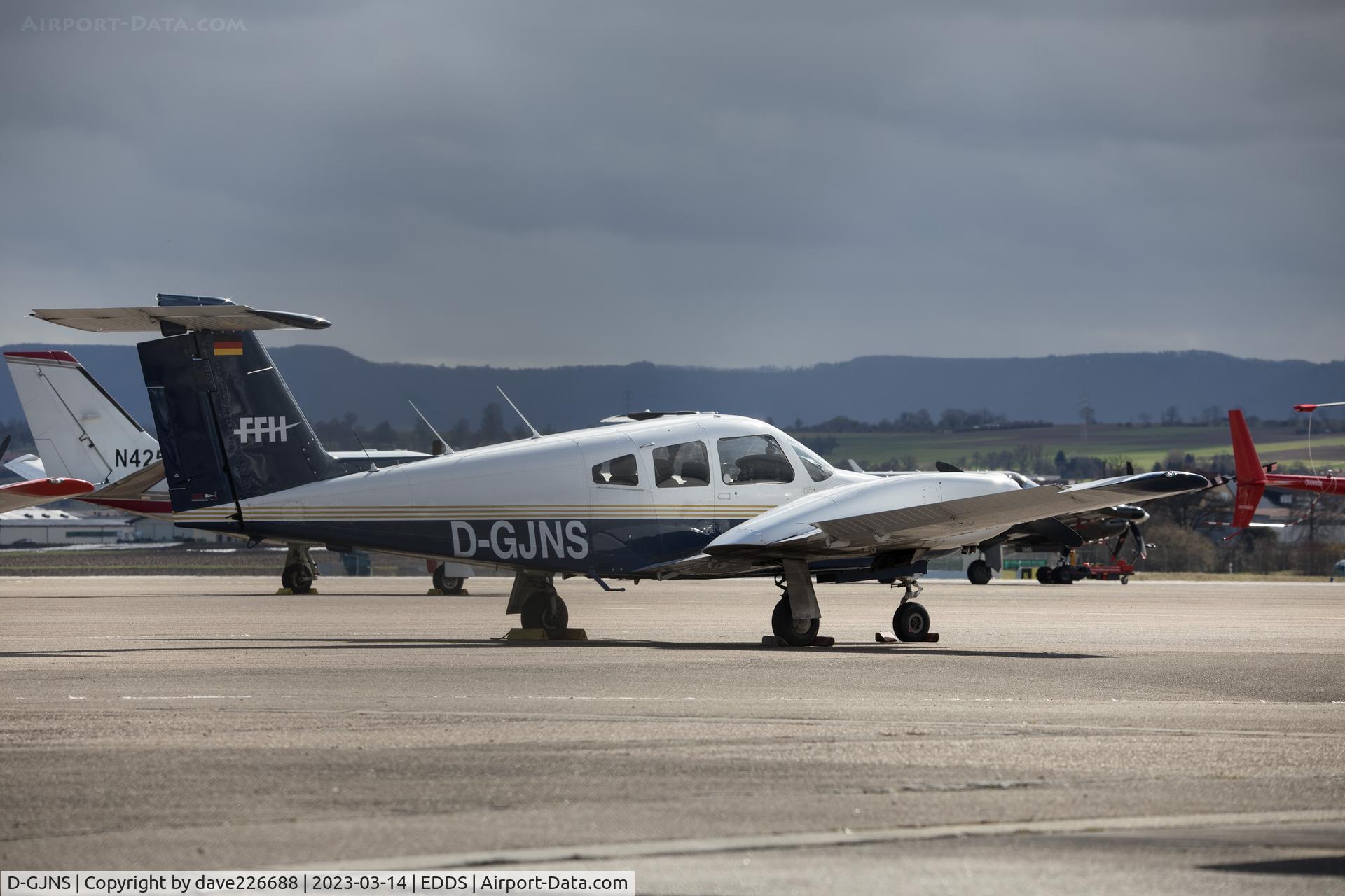 D-GJNS, 1979 Piper PA-44-180 Seminole C/N 44-8095001, on GA ramp Stuttgart