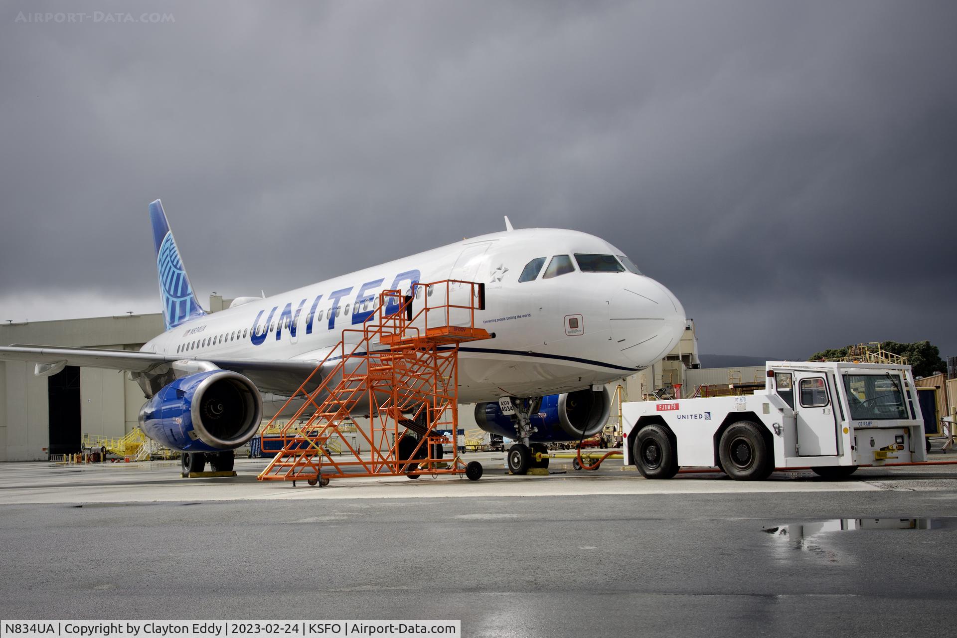 N834UA, 2001 Airbus A319-131 C/N 1420, SFO 2023.