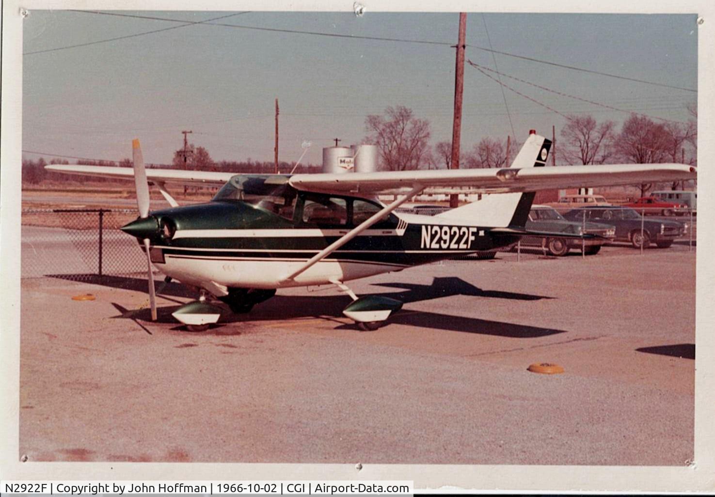 N2922F, 1966 Cessna 182J Skylane C/N 18257022, Purchased new by FBO at Cape Girardeau, MO Municipal Airport.