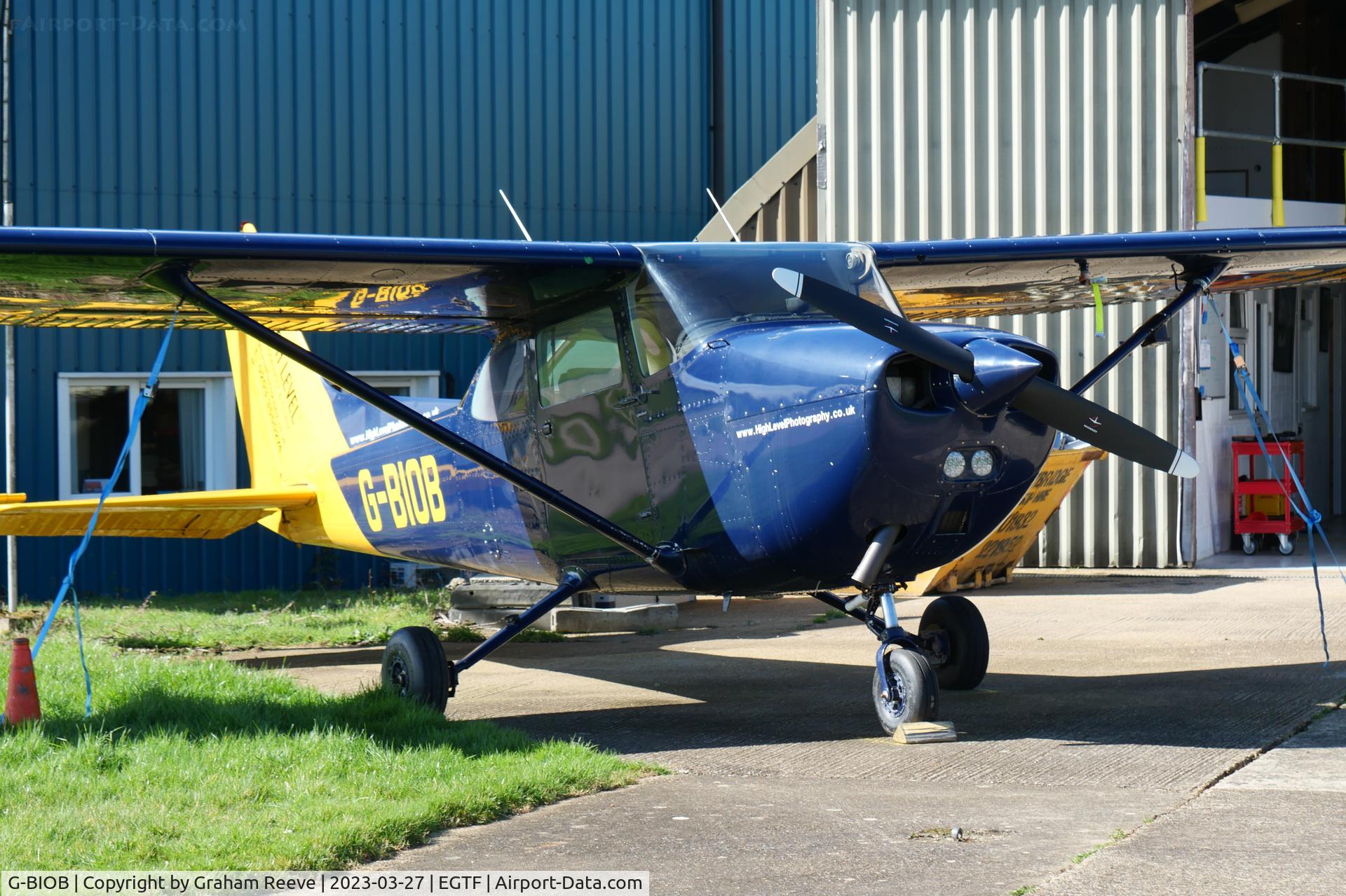 G-BIOB, 1981 Reims F172P Skyhawk C/N 2042, Parked at Fairoaks.