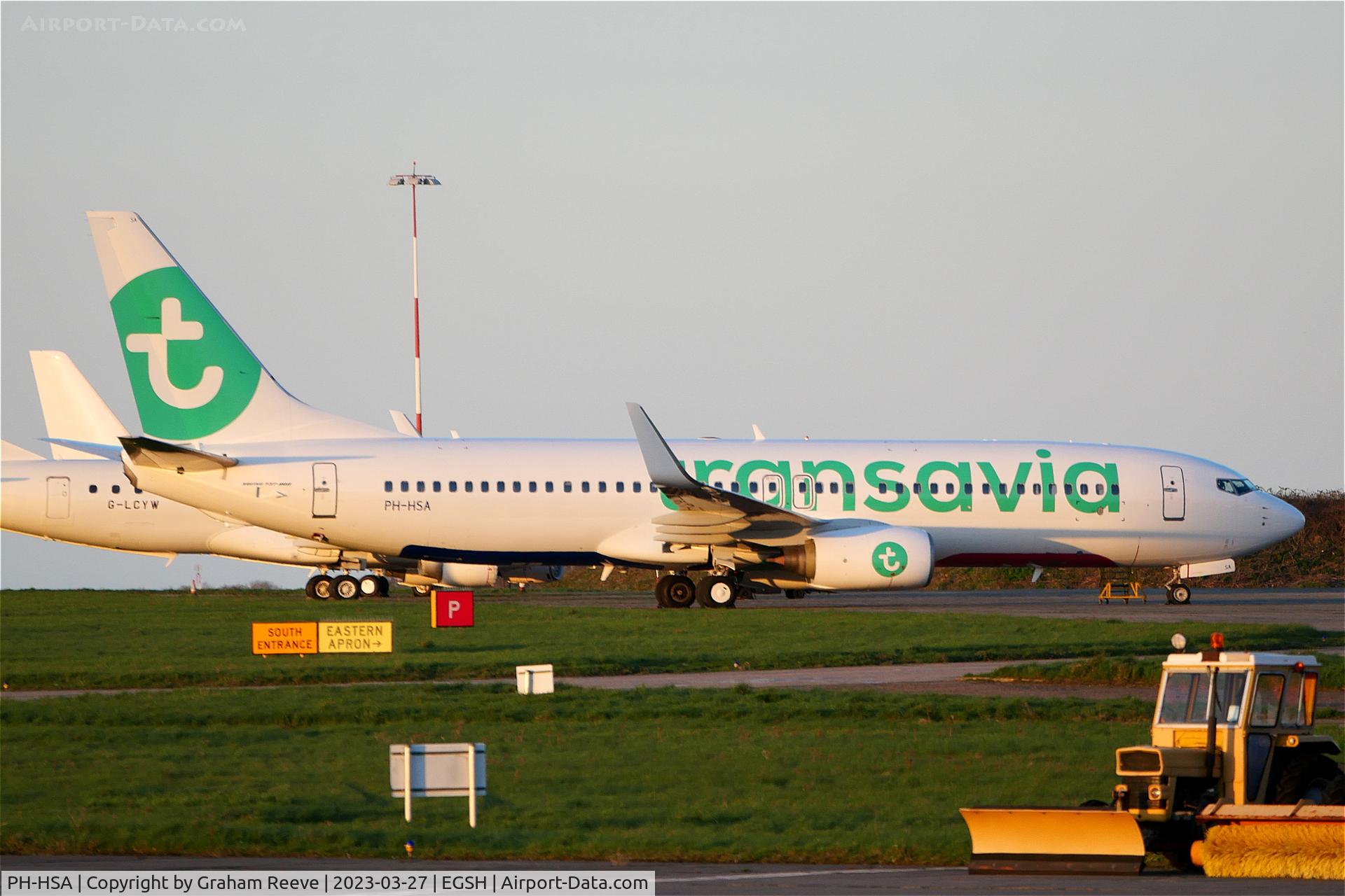 PH-HSA, 2009 Boeing 737-8K2 C/N 34171, Parked at Norwich