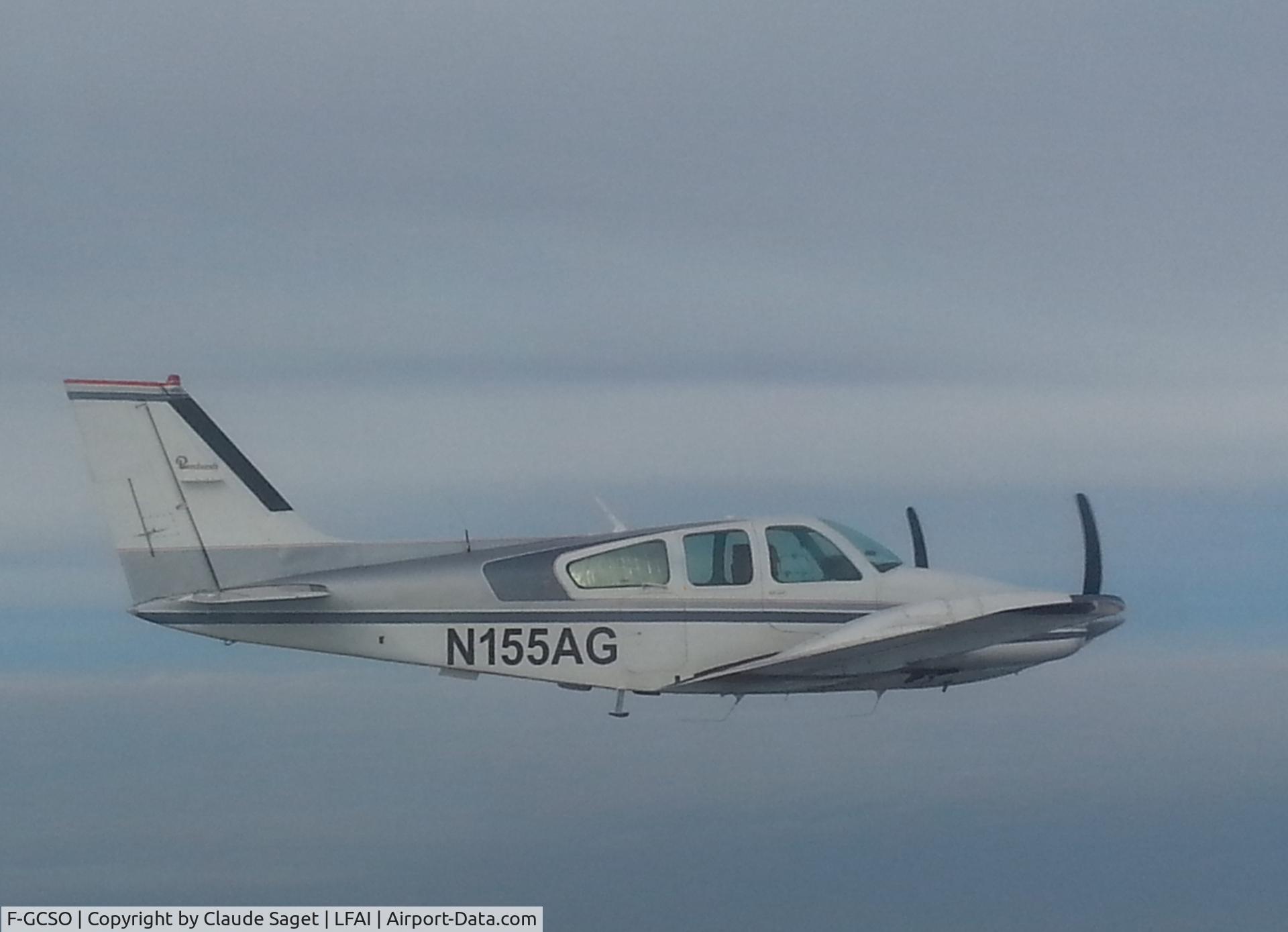 F-GCSO, 1980 Beech Aircraft 95 B55 C/N TC2311, Pic taken from BE36 E43 F-BTMN