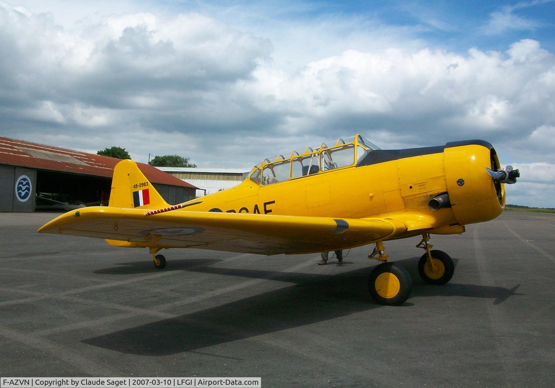 F-AZVN, 1941 North American T-6G Texan C/N 168-87, Tajen on ground at LFGI