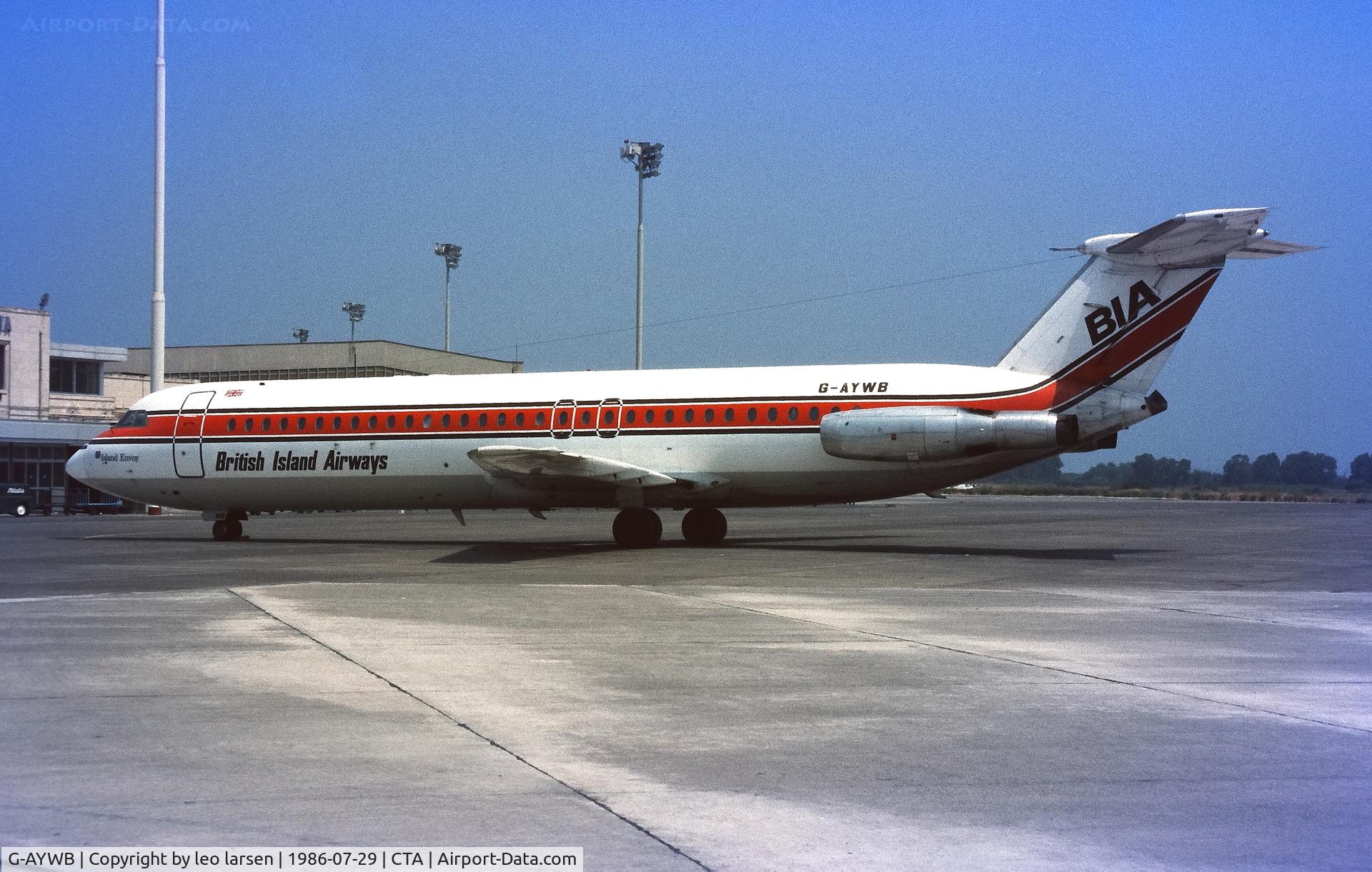 G-AYWB, 1971 BAC 111-531FS One-Eleven C/N BAC.237, Catania  29.7.86