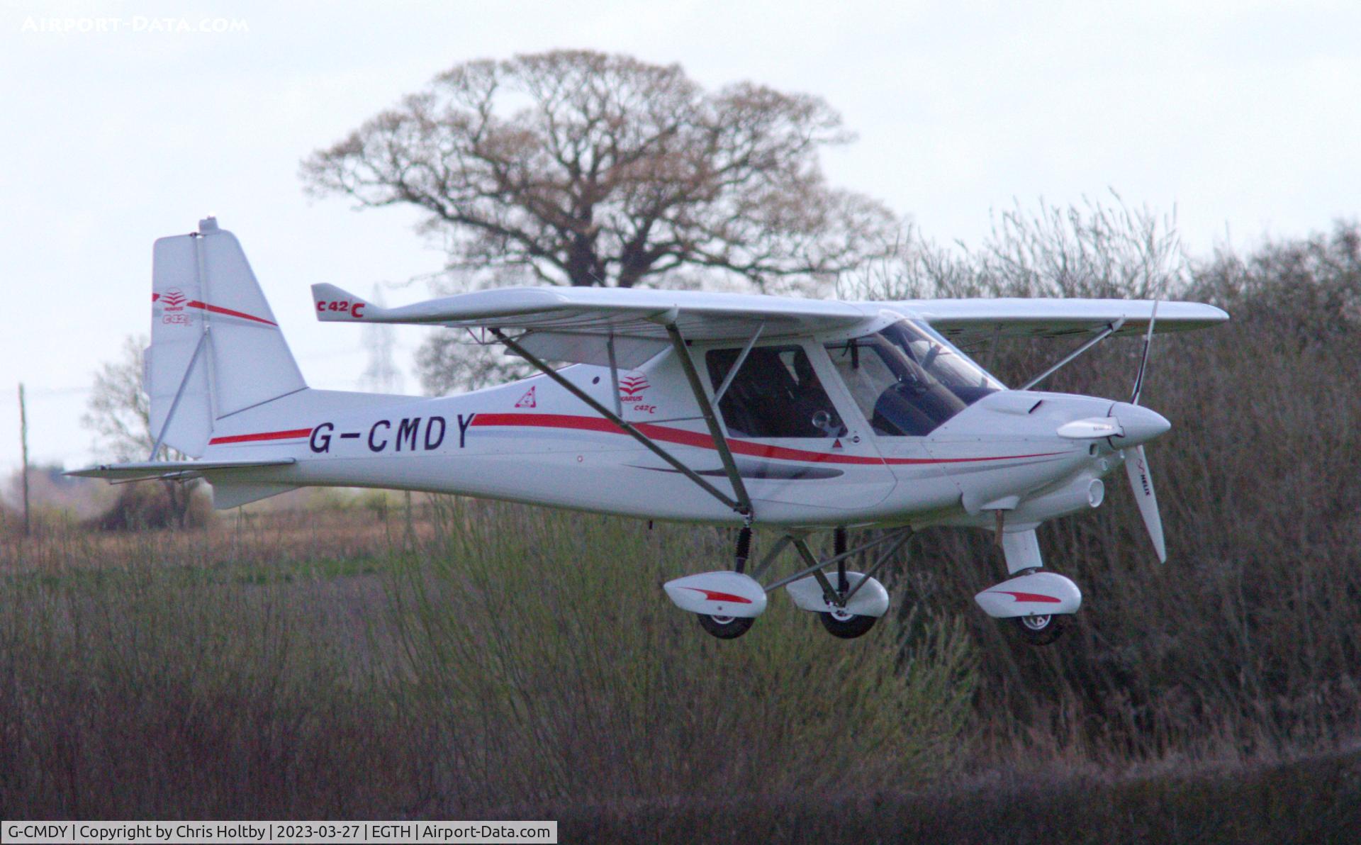 G-CMDY, 2021 Comco Ikarus C42 FB100 Charlie C/N 2108-7658, Landing at Old Warden, Beds.