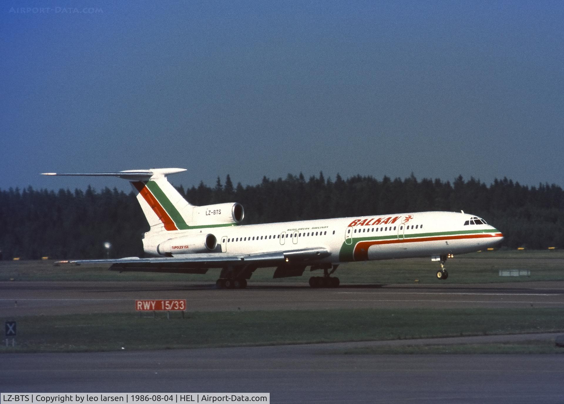LZ-BTS, 1980 Tupolev Tu-154B-2 C/N 80A422, Helsinki 4.8.1986