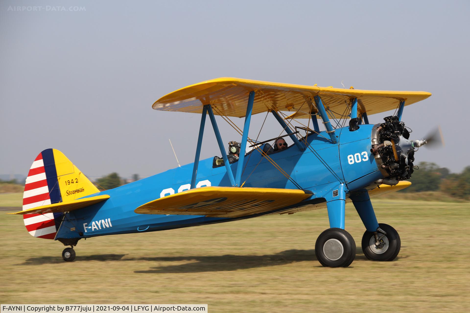 F-AYNI, 1941 Boeing PT-17 Kaydet (A75N1) C/N 75-3895, Cambrai airshow 2021