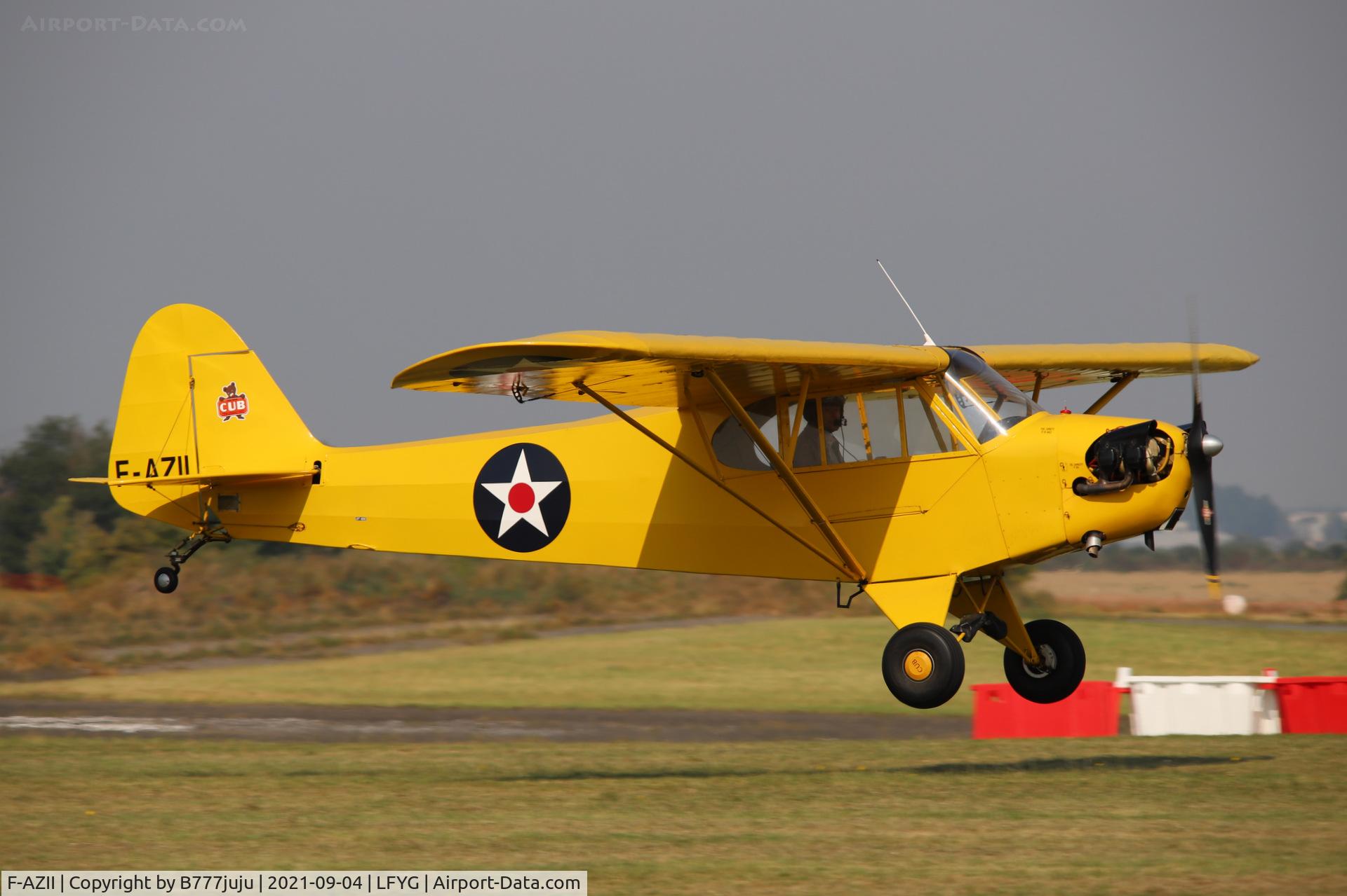 F-AZII, Piper J2 C/N 5418, Cambrai airshow 2021