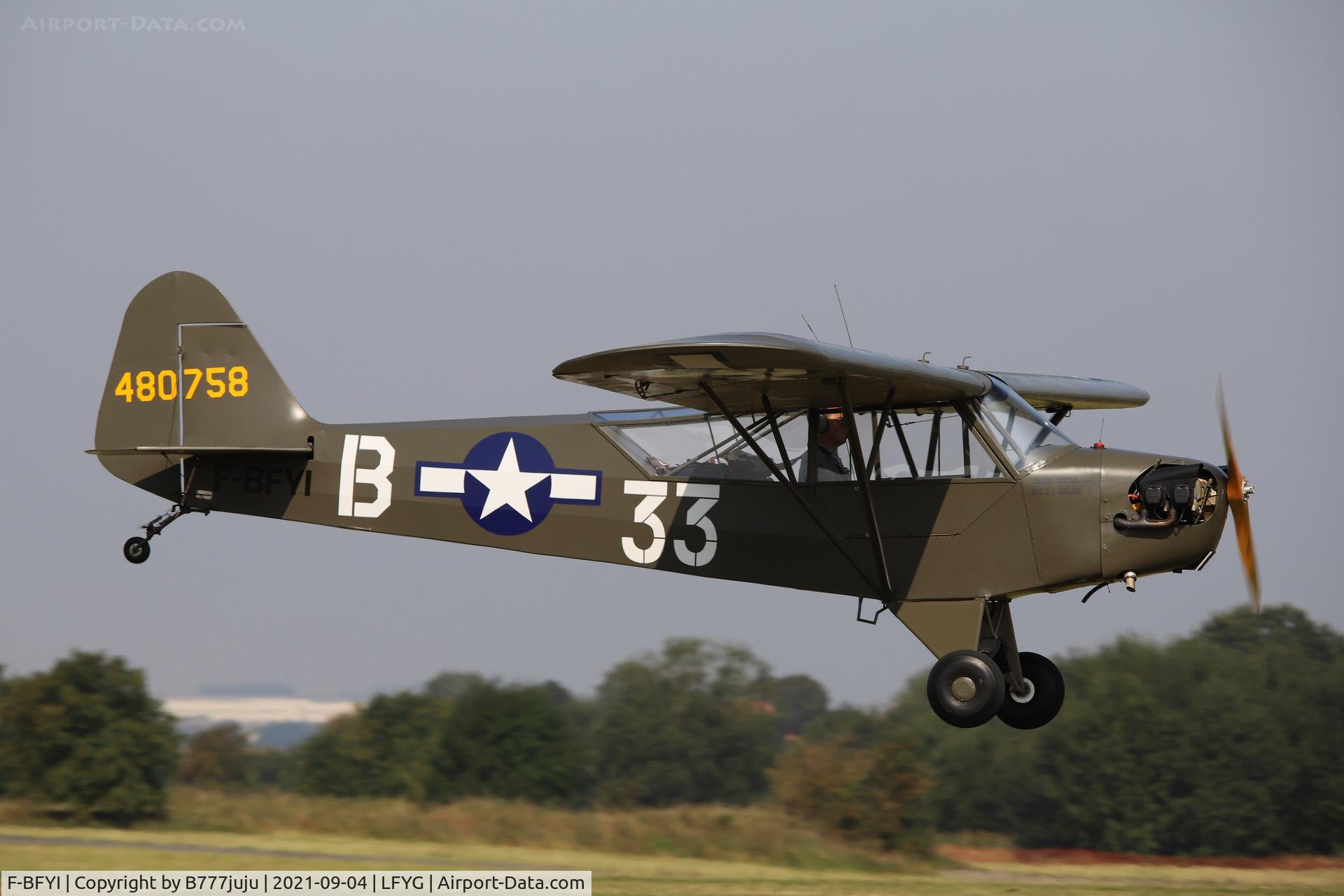 F-BFYI, 1944 Piper L-4J Grasshopper (J3C-65D) C/N 13054, Cambrai airshow 2021