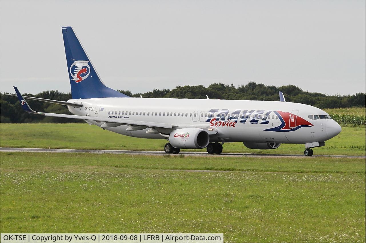 OK-TSE, 2014 Boeing 737-81D C/N 39437, Boeing 737-81D, Taxiing rwy 25L, Brest-Bretagne airport (LFRB-BES)