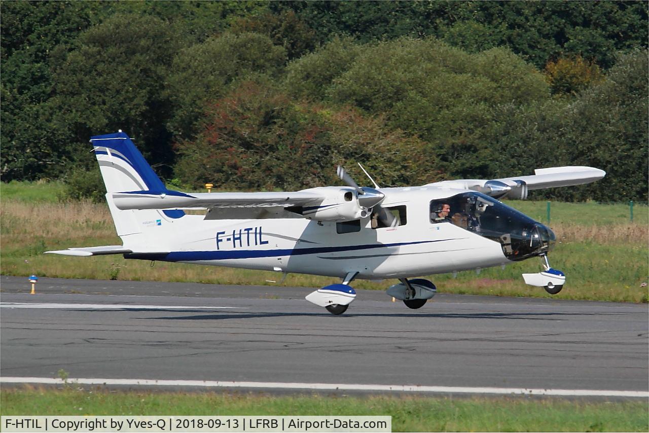 F-HTIL, 2018 Vulcanair P.68 Observer 2 C/N 507-49/OB2, Vulcanair P.68 Observer 2, Touchdown rwy 07R, Brest-Bretagne airport (LFRB-BES)