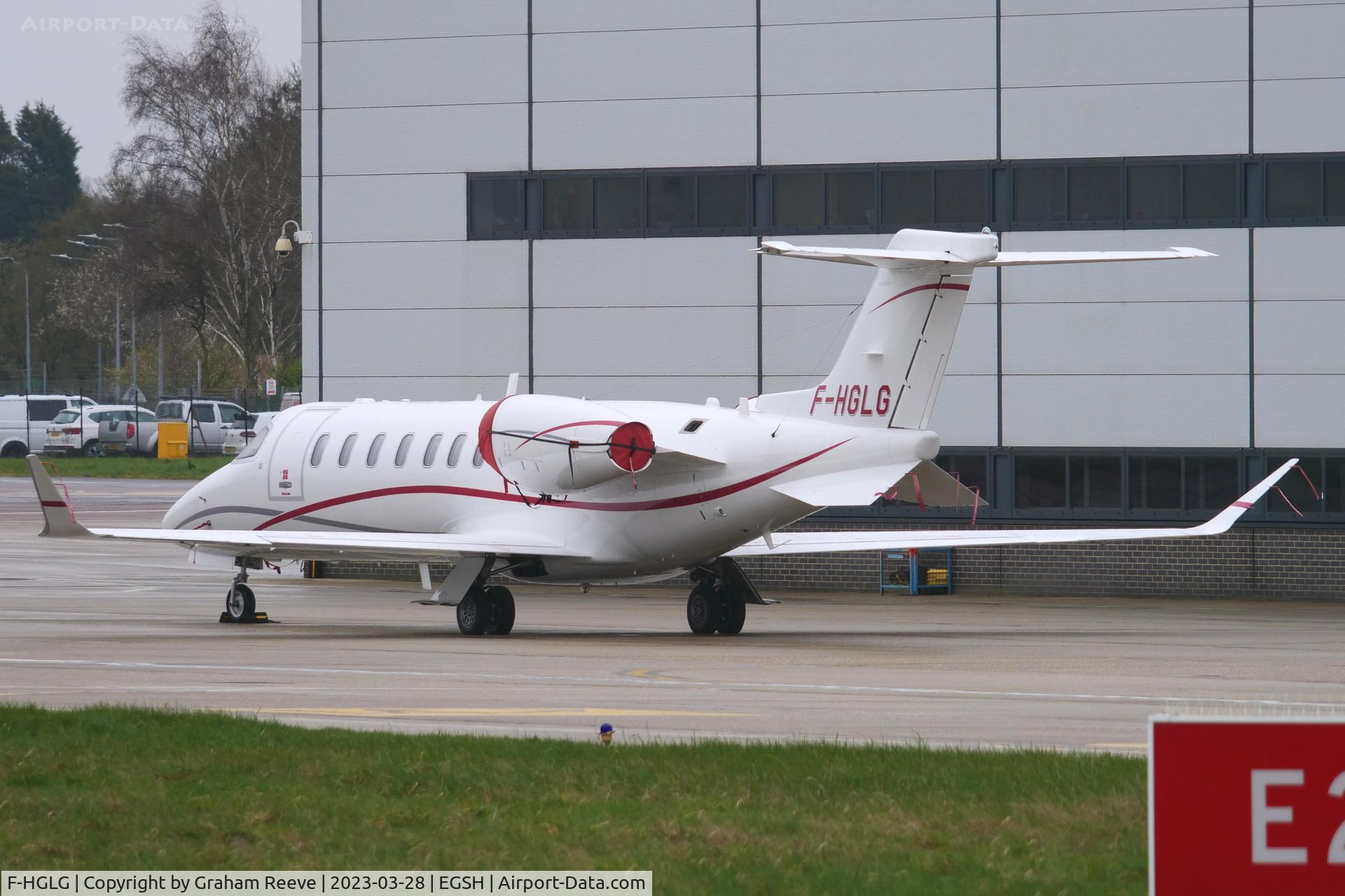 F-HGLG, 2018 Learjet 75 C/N 45-570, Parked at Norwich.