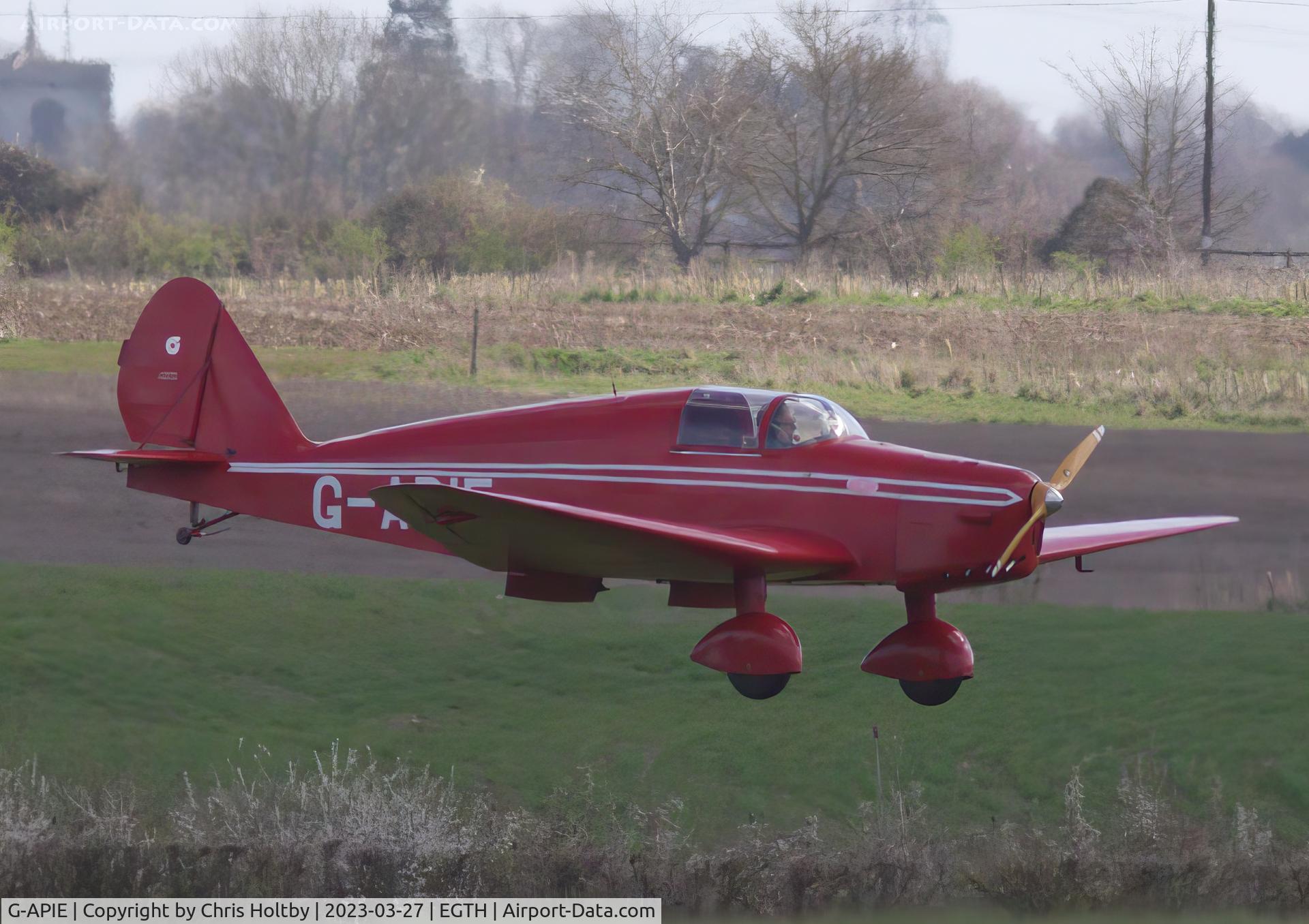 G-APIE, 1958 Tipsy Belfair C/N 535, Landing at Old Warden Airfield, Beds.
