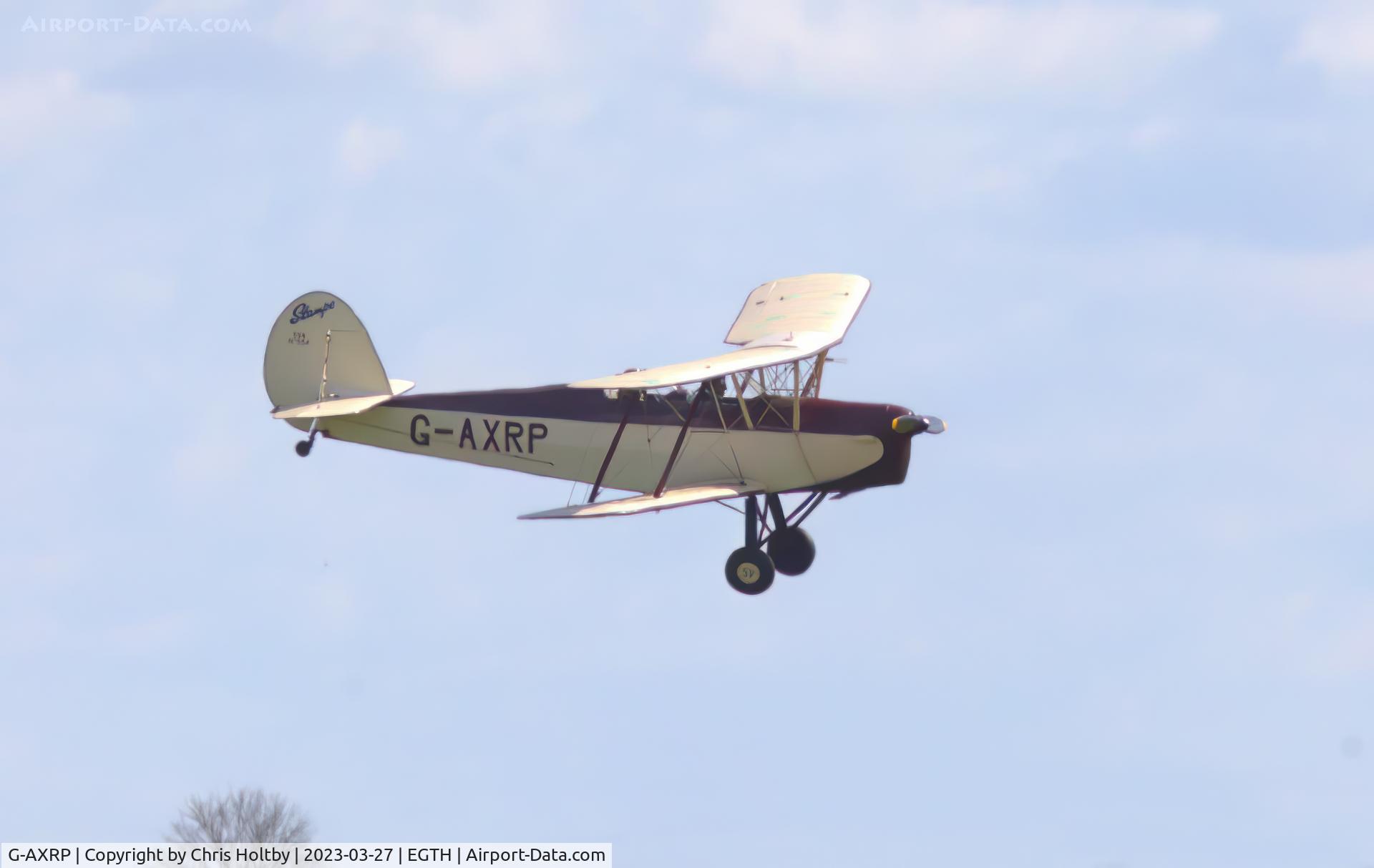 G-AXRP, 1947 Stampe-Vertongen SV-4C C/N 554, Landing at Old Warden Airfield, Beds.