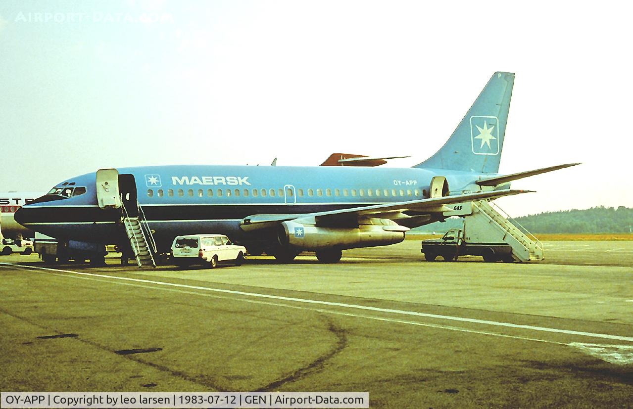 OY-APP, 1980 Boeing 737-2L9 C/N 22406, Oslo Gardermoen 12.7.1983