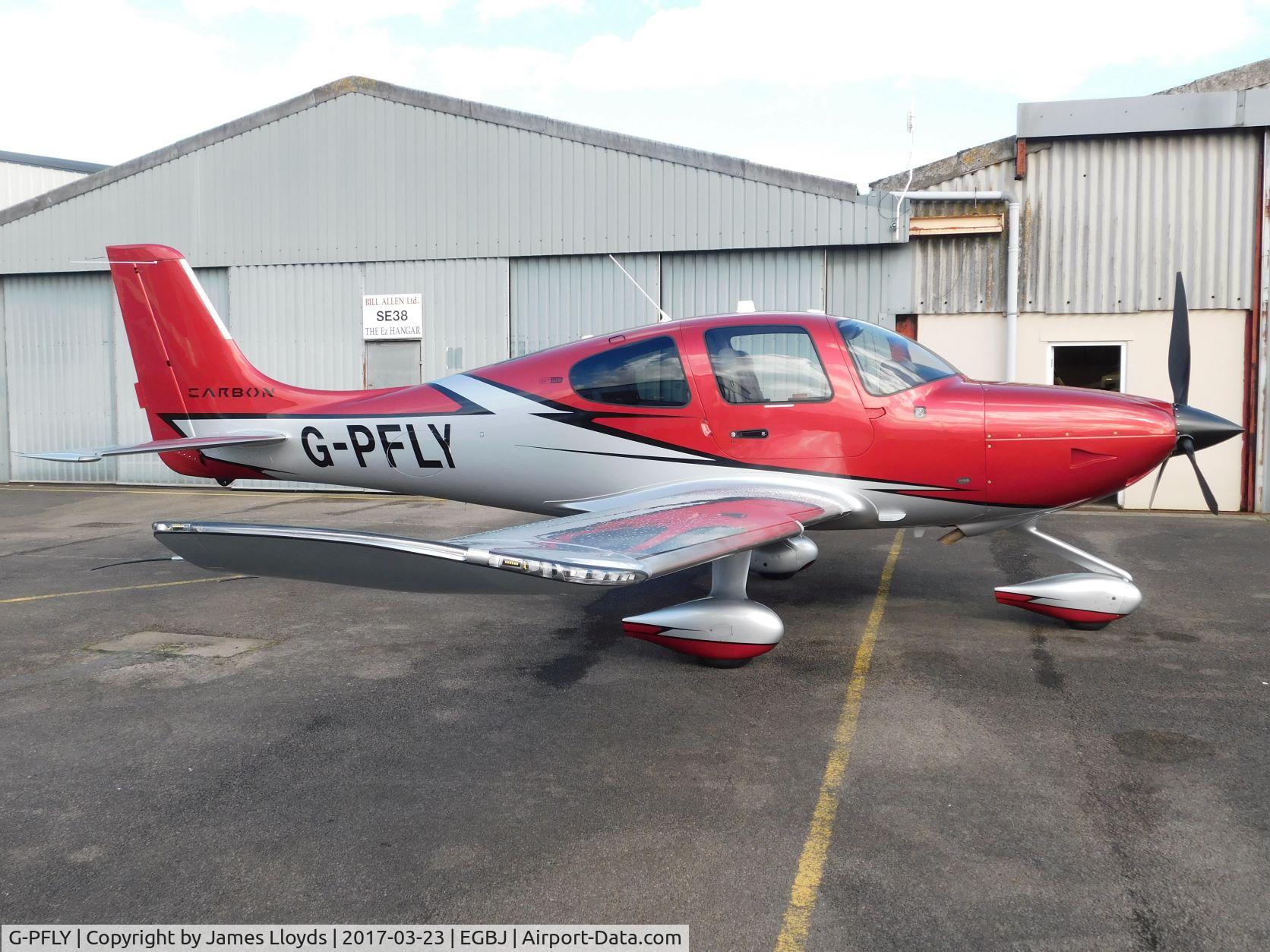 G-PFLY, 2022 Cirrus SR22T C/N 8965, Parked up at Gloucestershire Airport.