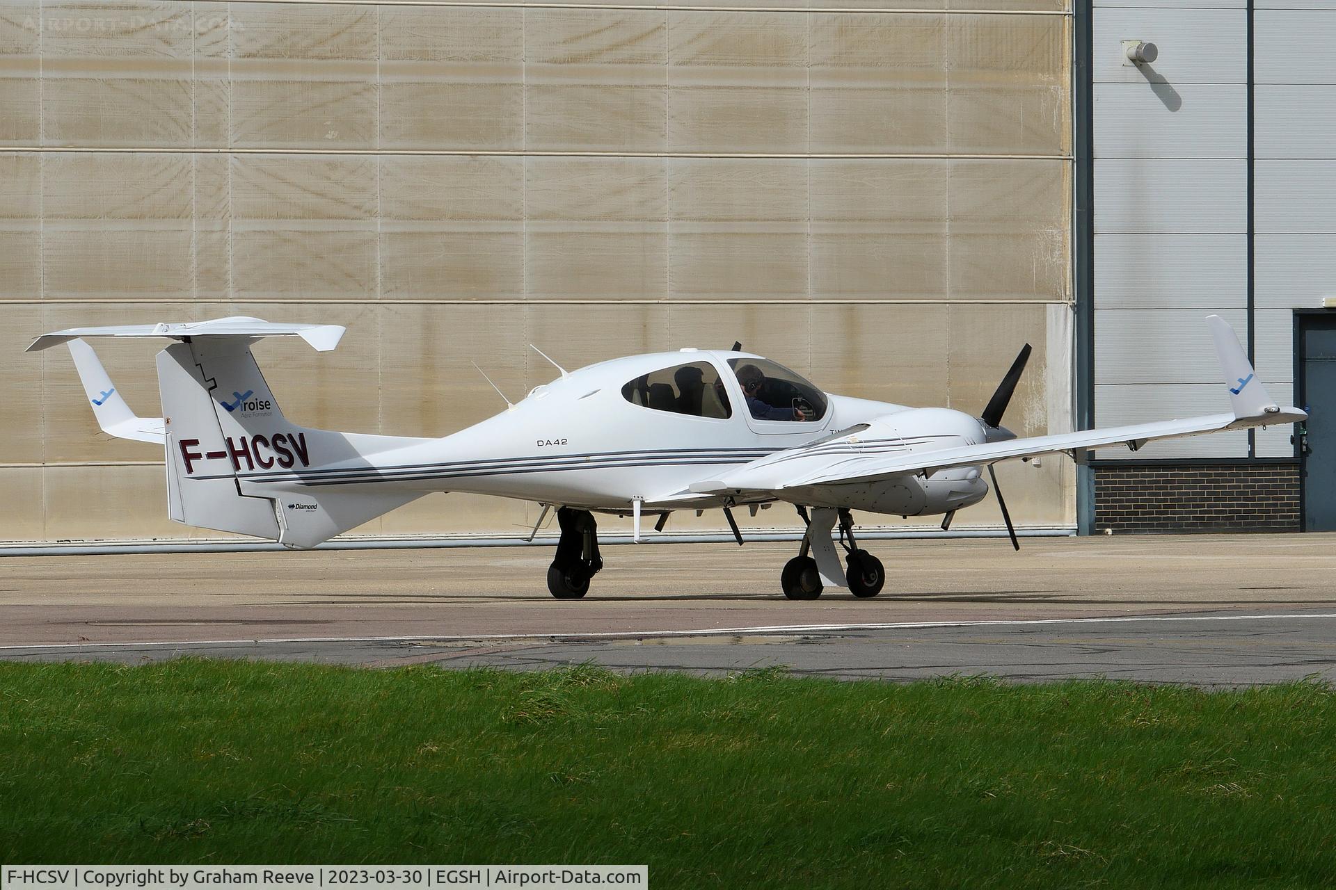 F-HCSV, 2008 Diamond DA-42 Twin Star C/N 42.371, Parked at Norwich.