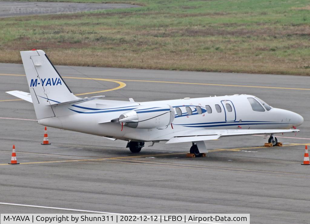M-YAVA, 2003 Cessna 550 Citation Bravo C/N 550-1050, Parked at the General Aviation area...