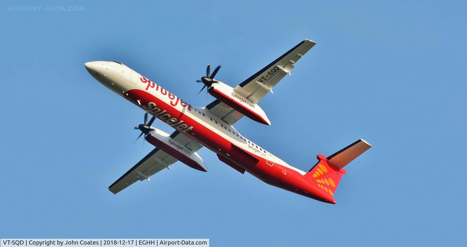 VT-SQD, 2018 De Havilland Canada DHC-8 Dash 8 Dash 8 C/N 4589, Departing on delivery