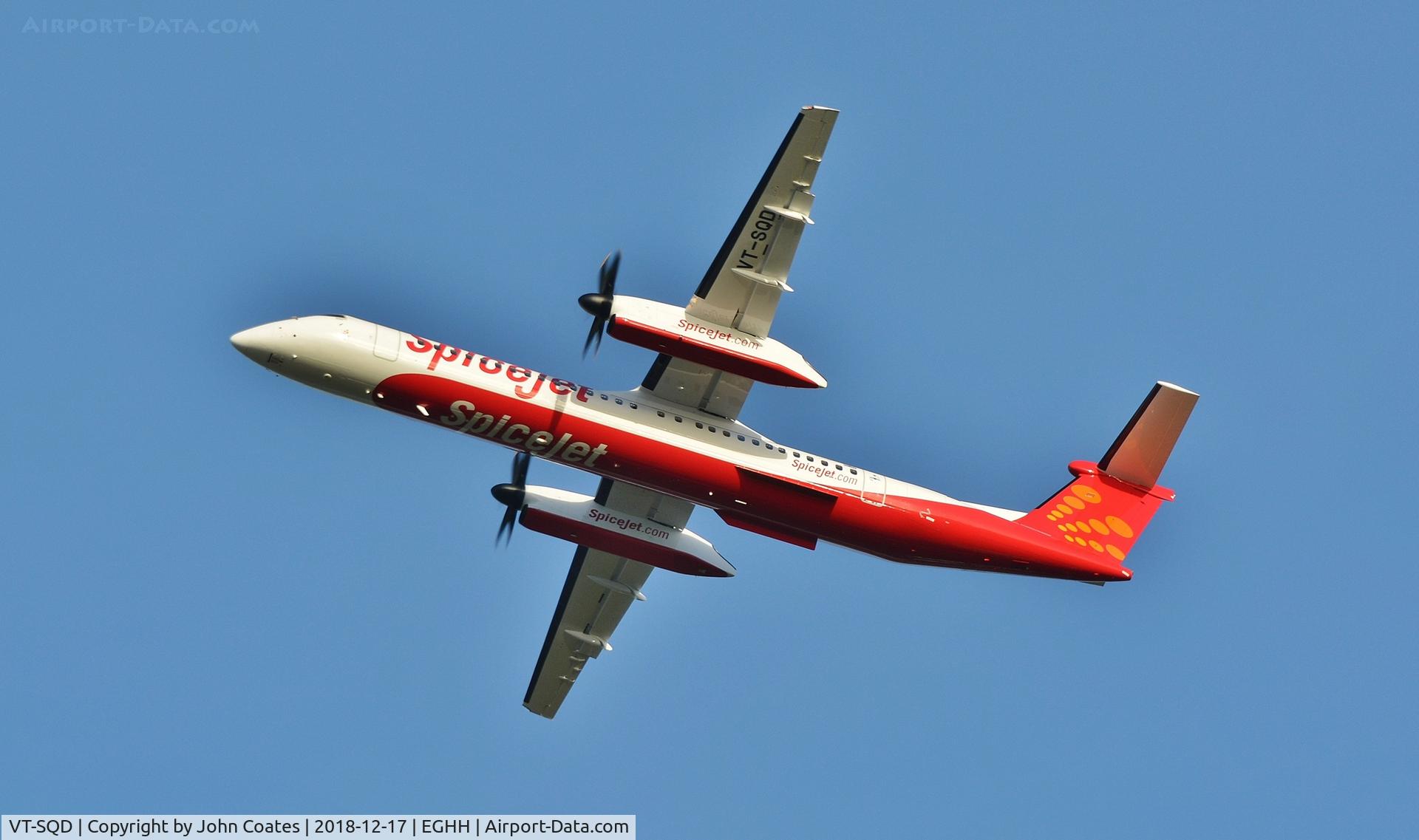 VT-SQD, 2018 De Havilland Canada DHC-8 Dash 8 Dash 8 C/N 4589, Departing on delivery