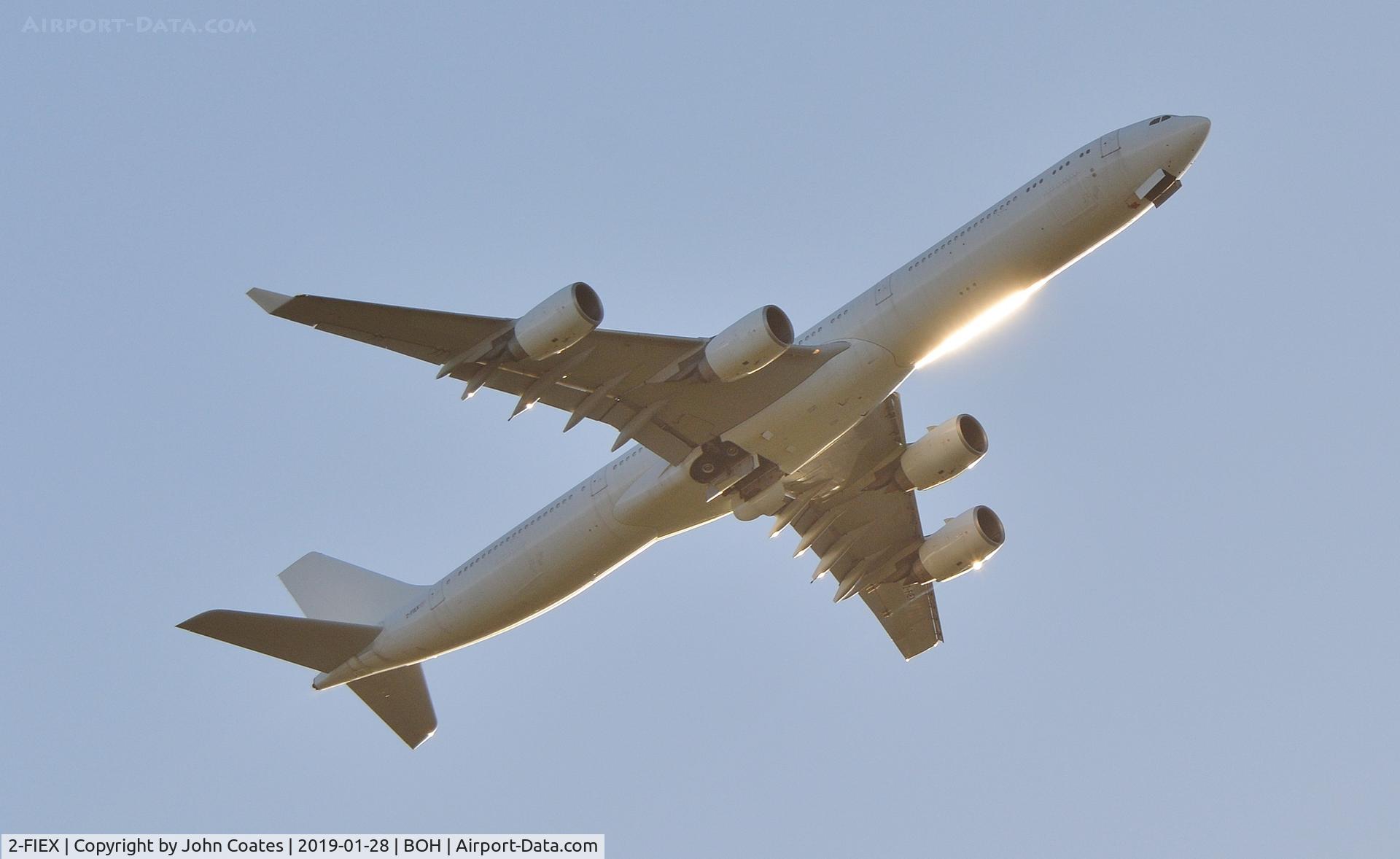 2-FIEX, 2008 Airbus A340-642X C/N 933, Departing