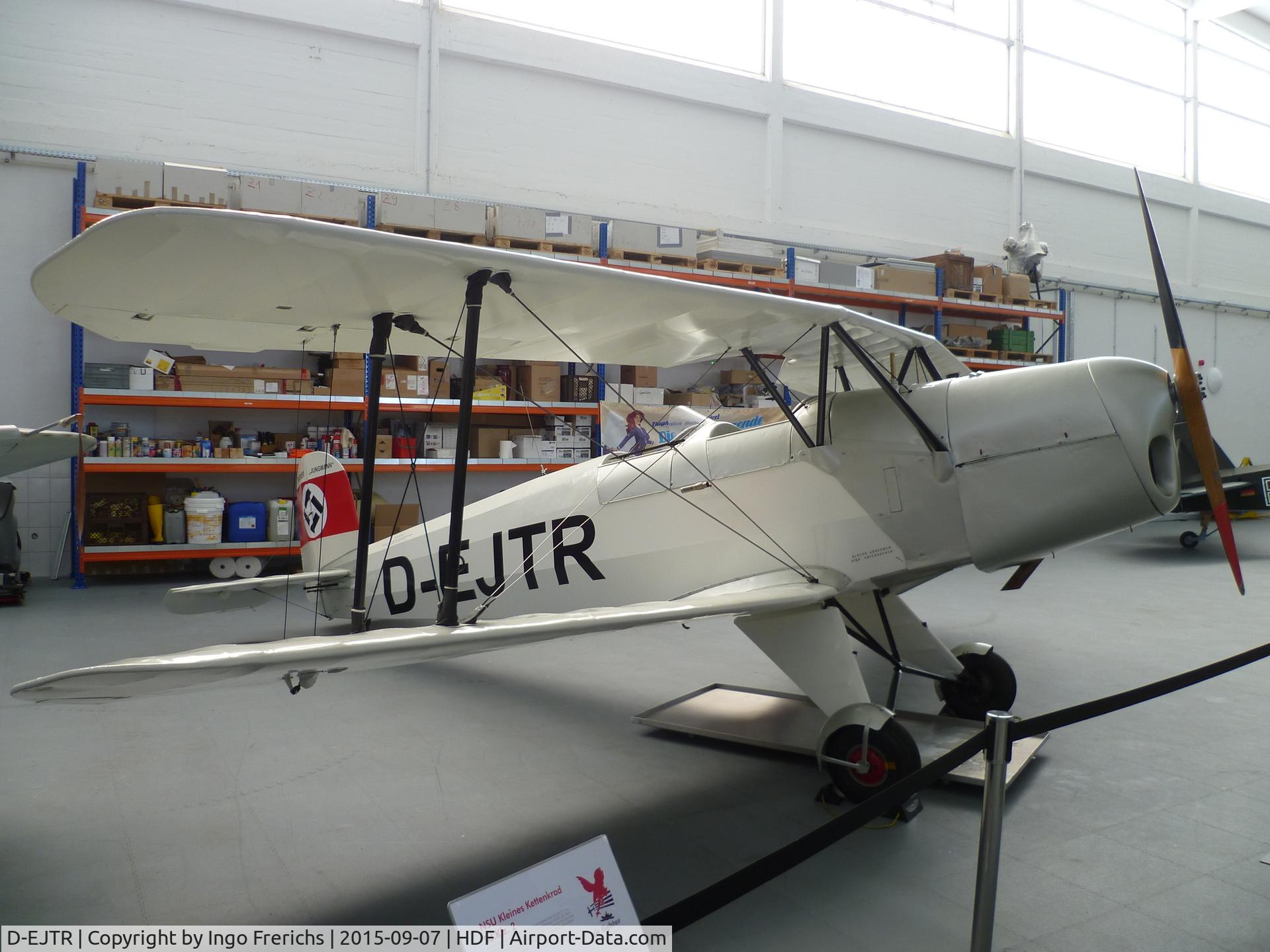 D-EJTR, 1939 Bucker Bu-131B Jungmann C/N 49, Bucker 131 D-EJTR in Hangar 10 at Heringsdorf Airport (HDF/EDAH), 
Usedom Island, Germany.