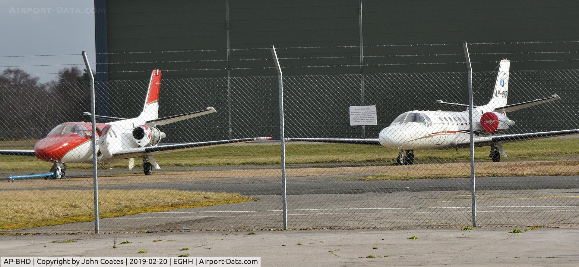 AP-BHD, 2005 Cessna Citation 550 Bravo C/N 1102, Parked with unknown Citation