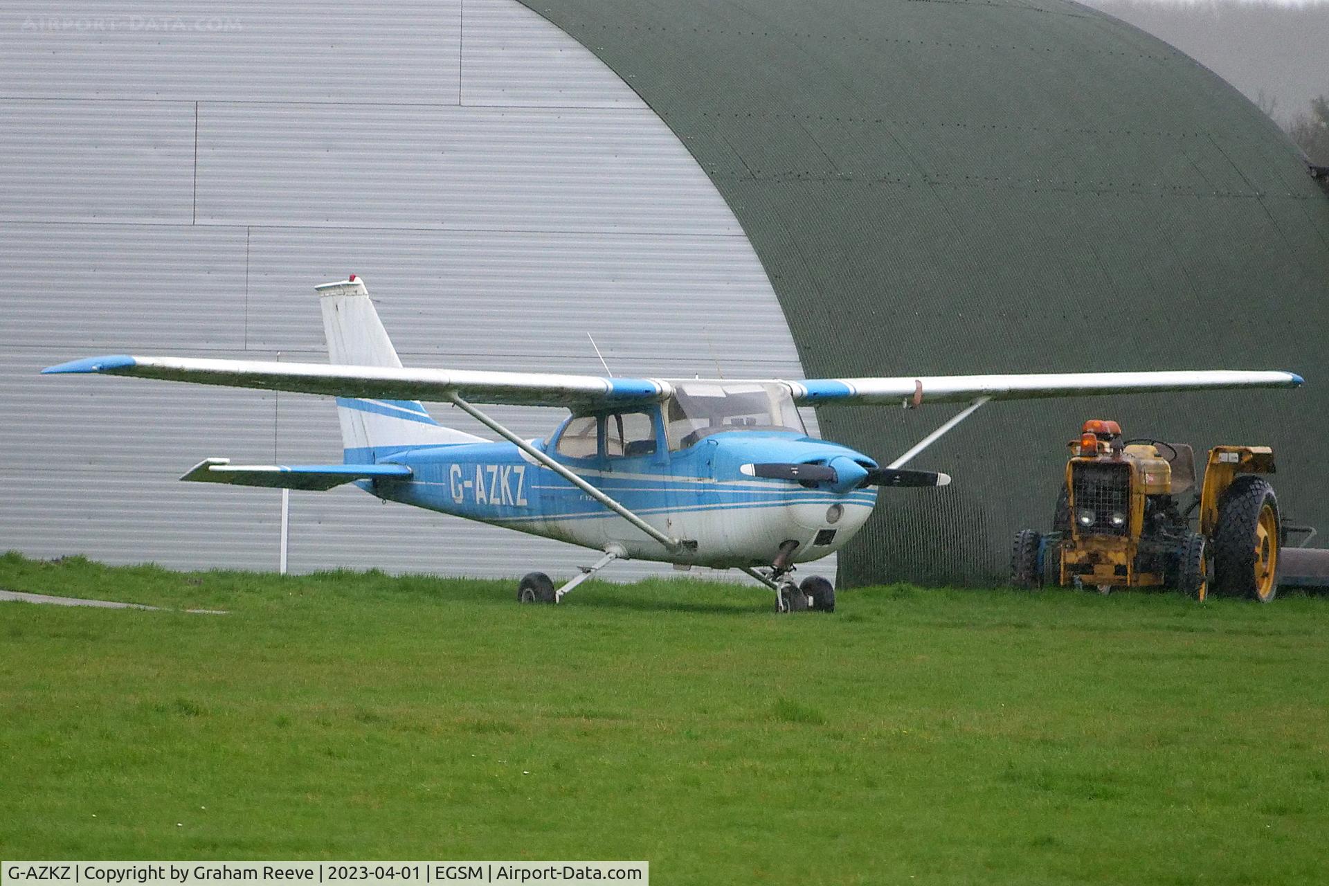G-AZKZ, 1972 Reims F172L Skyhawk C/N 0814, Parked at Beccles.