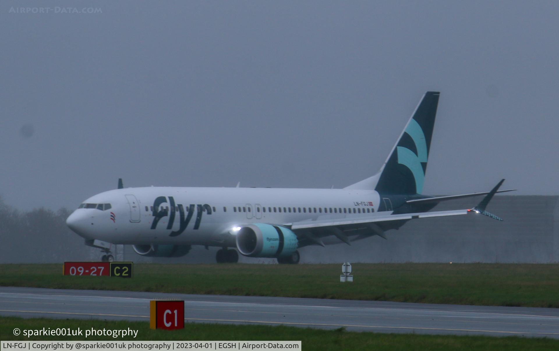 LN-FGJ, 2022 Boeing 737-8 MAX C/N 65903, Seen arriving at Norwich