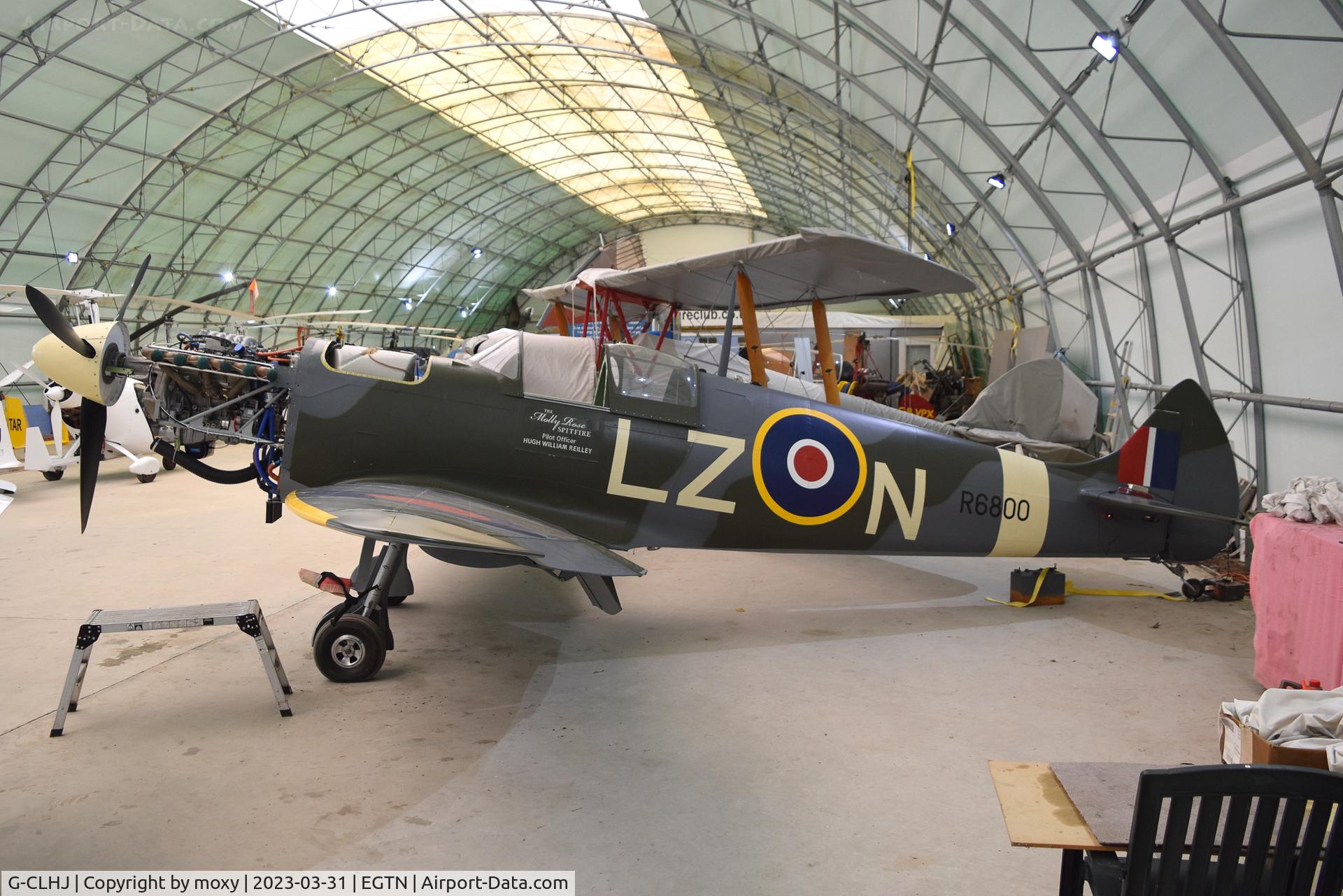 G-CLHJ, 2019 Supermarine Aircraft Spitfire Mk.26B C/N LAA 324-15249, Supermarine Aircraft Spitfire Mk.26B at Enstone. Marked as R6800. Powered by a V6 Izuzu.
