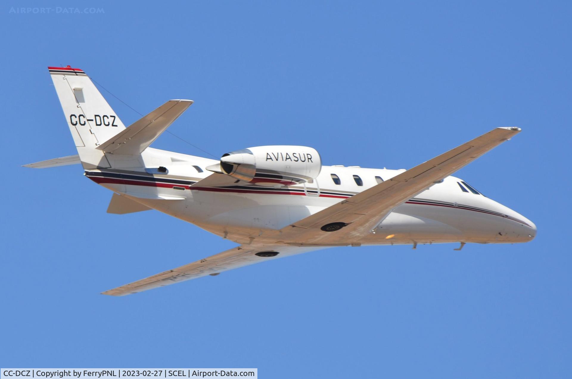 CC-DCZ, 2002 Cessna 560XL Citation Excel C/N 560-5263, Departure of Aviasur Ce560XL, recognize the former operator color scheme -  Netjets