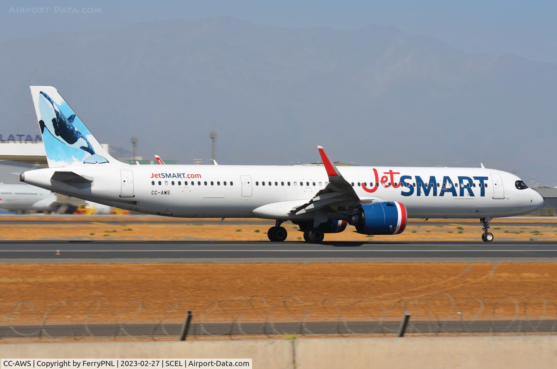 CC-AWS, 2022 Airbus A321-271NX C/N 10964, JetSmart A321N Orca landing