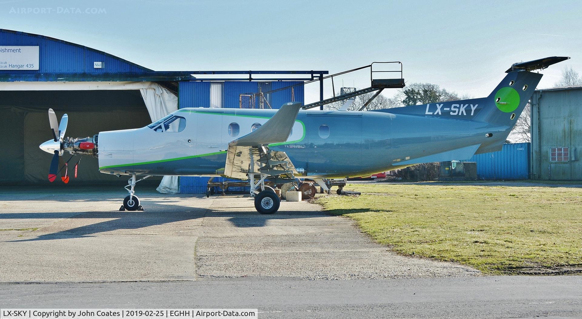 LX-SKY, 1995 Pilatus PC-12/45 C/N 108, At the paintshop