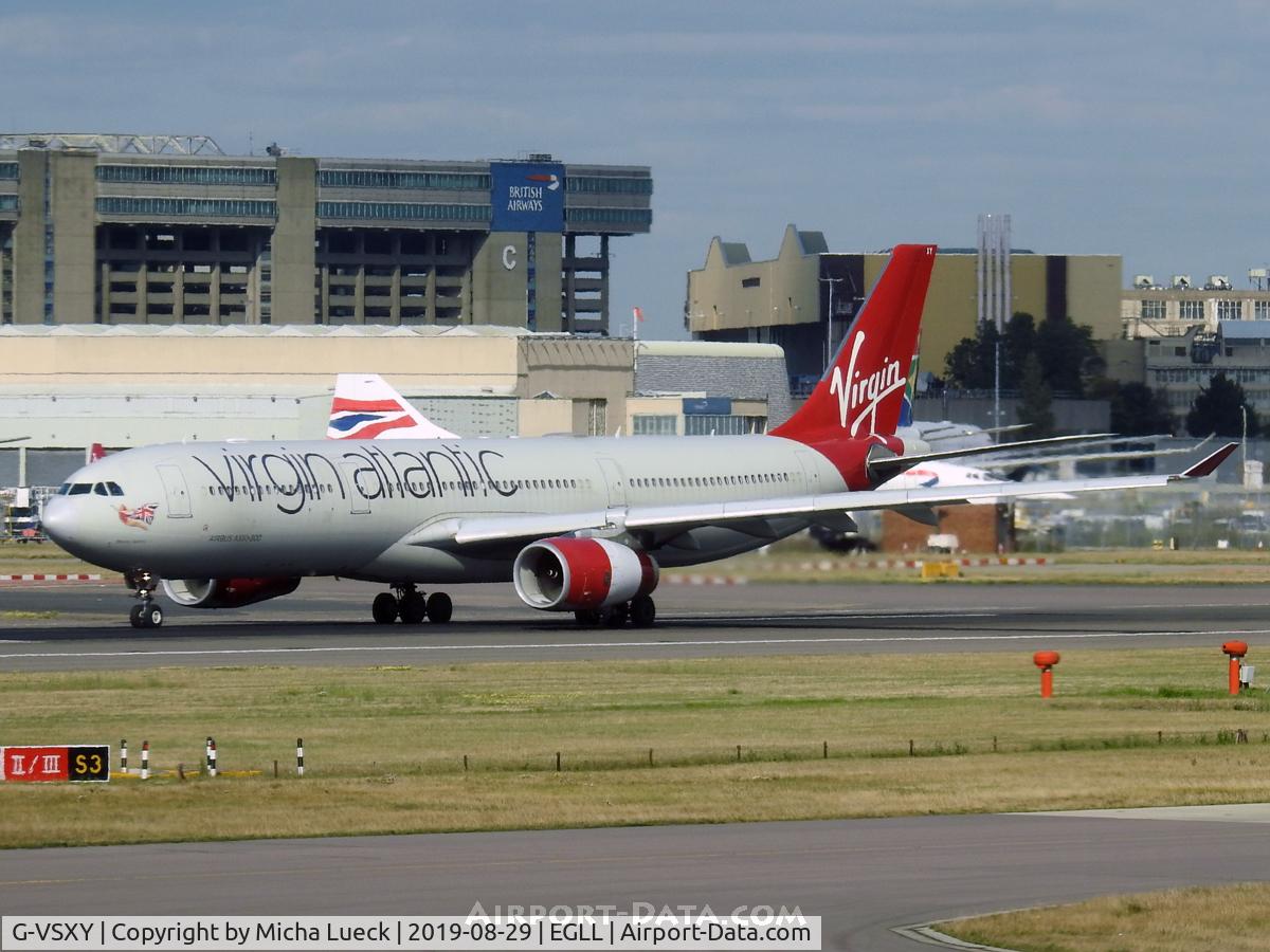 G-VSXY, 2010 Airbus A330-343X C/N 1195, At Heathrow