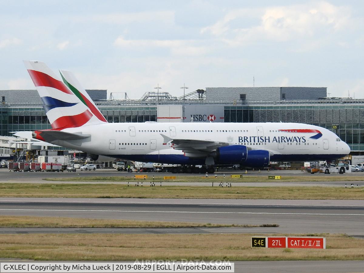 G-XLEC, 2013 Airbus A380-841 C/N 124, At Heathrow