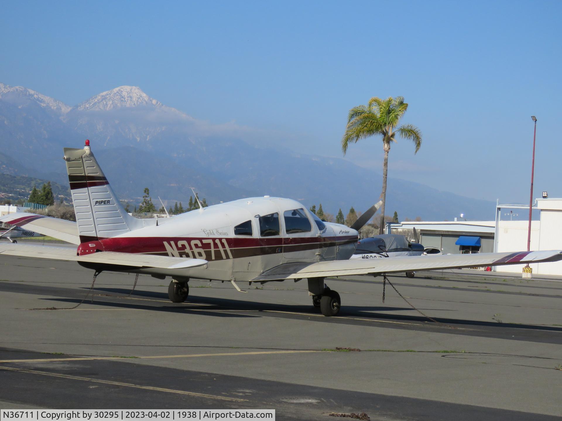 N36711, 1978 Piper PA-28-181 Archer II (Gold Series) C/N 28-7890527, Parked