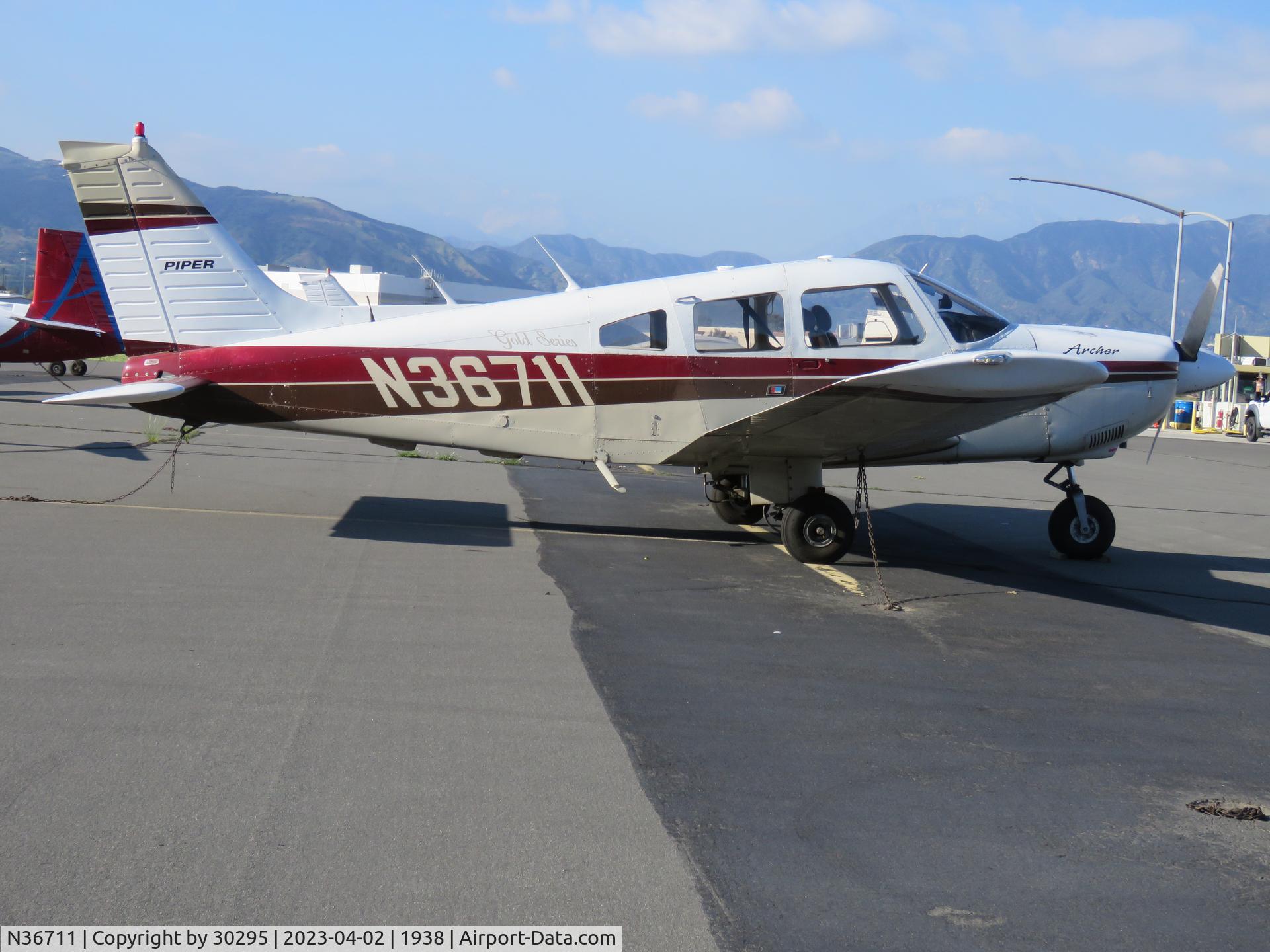 N36711, 1978 Piper PA-28-181 Archer II (Gold Series) C/N 28-7890527, Parked