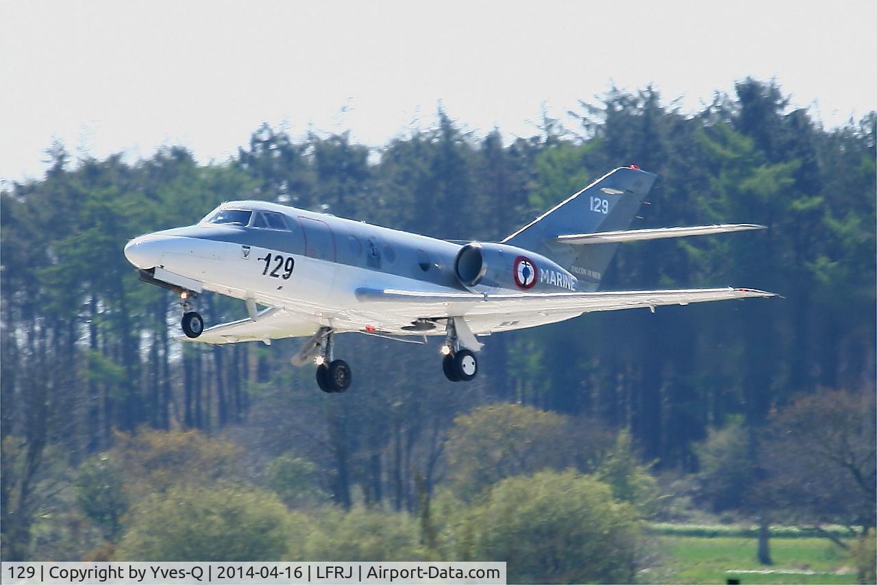 129, 1978 Dassault Falcon 10MER C/N 129, Dassault Falcon 10  MER, On final rwy 08, Landivisiau naval air base  (LFRJ)