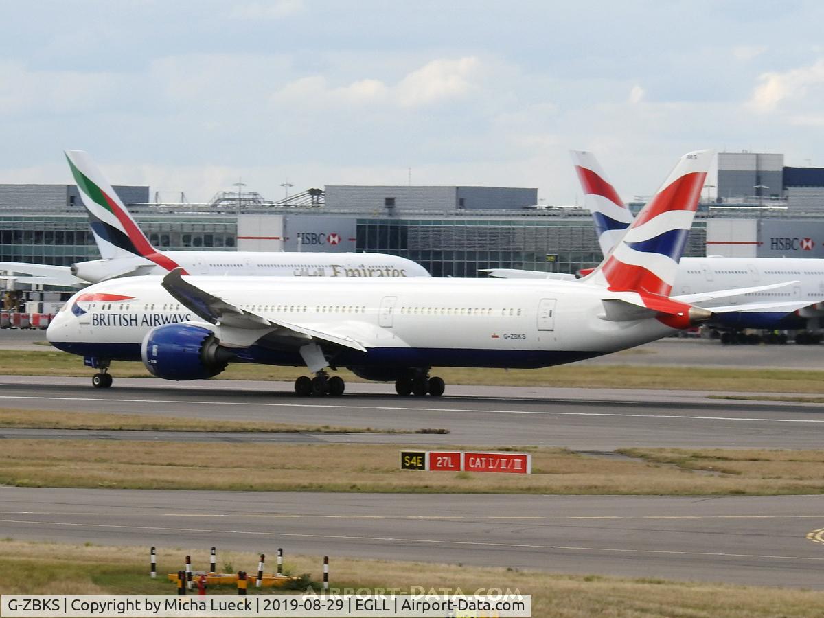 G-ZBKS, 2018 Boeing 787-9 Dreamliner C/N 60628, At Heathrow