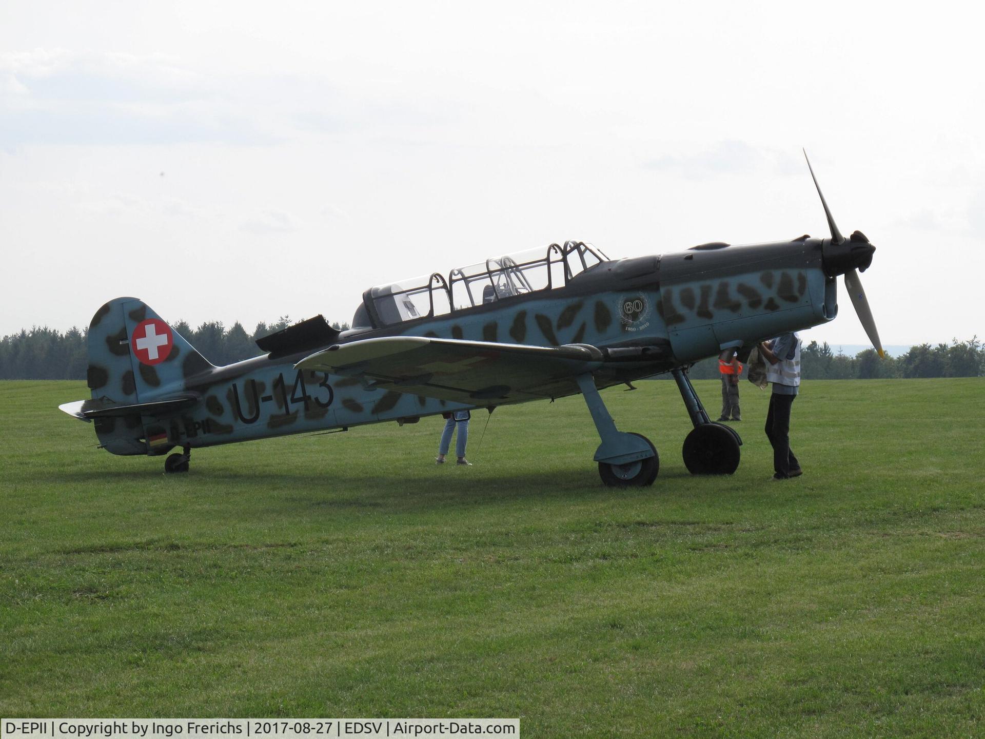 D-EPII, 1950 Pilatus P2-06 C/N 63, Pilatus P2.06 D-EPII at glider airfield Waechtersberg (EDSV) in Wildberg in Germany.