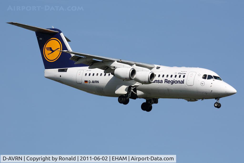 D-AVRN, 1996 British Aerospace Avro 146-RJ85A C/N E2293, at spl