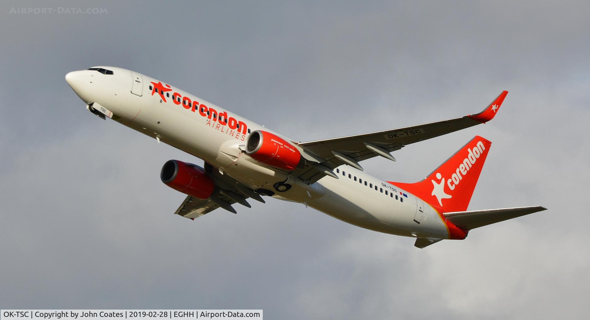 OK-TSC, 2007 Boeing 737-8FH C/N 35093, Departing after repaint