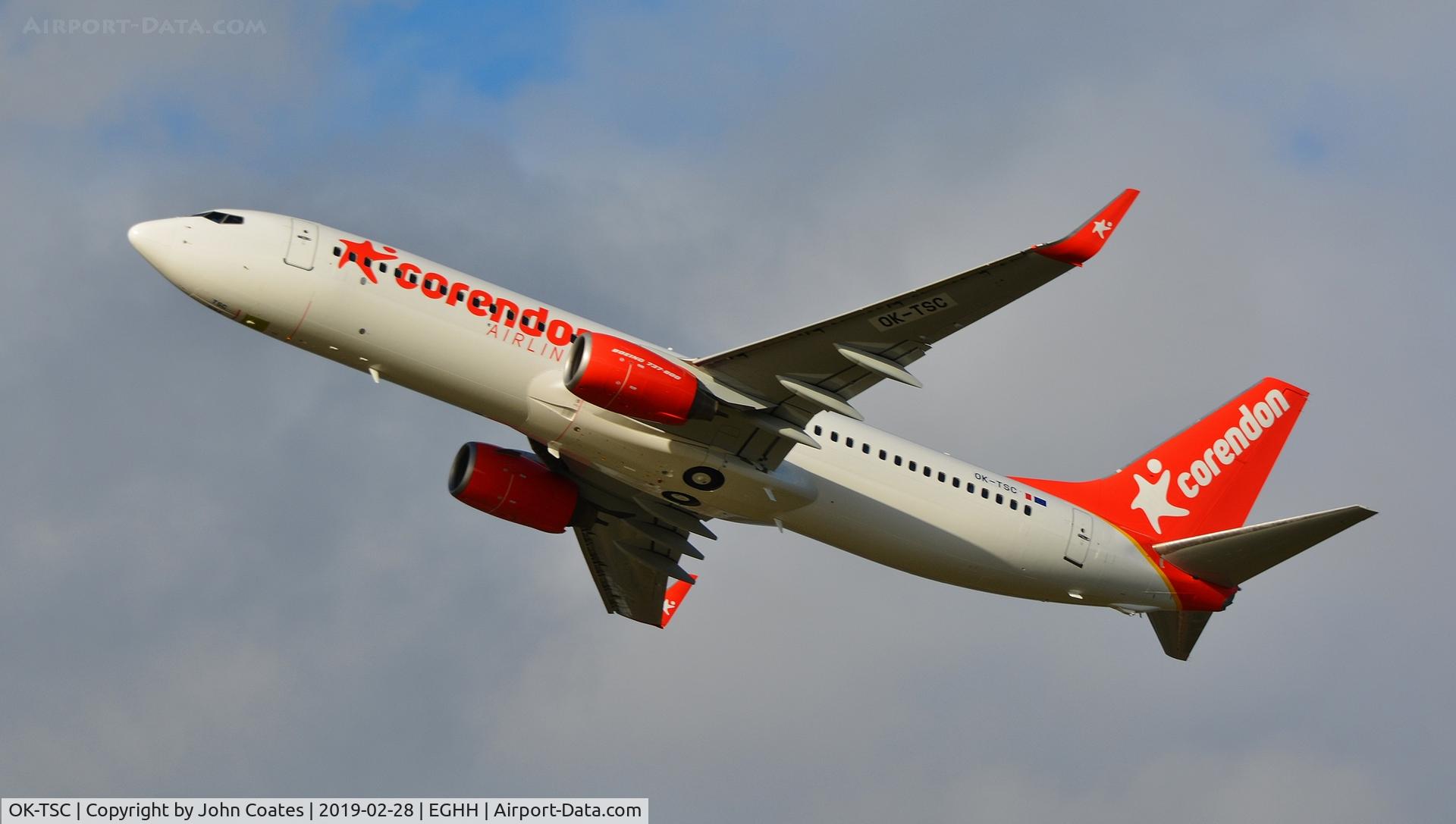 OK-TSC, 2007 Boeing 737-8FH C/N 35093, Departing after repaint