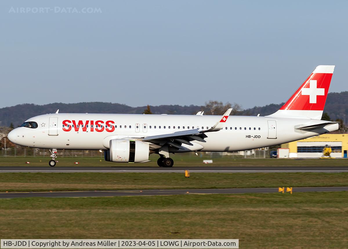 HB-JDD, 2021 Airbus A320-271N C/N 10944, Arriving from Zurich.