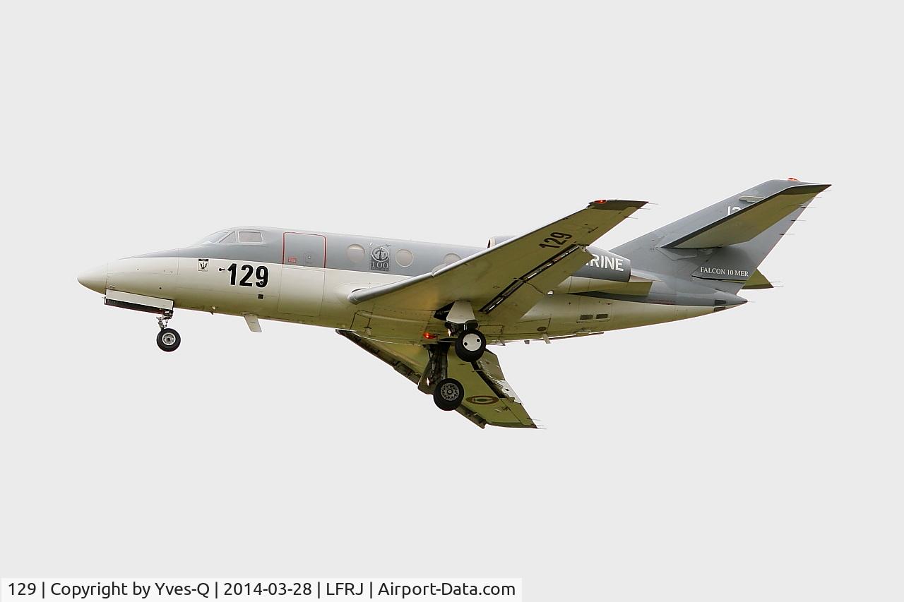 129, 1978 Dassault Falcon 10MER C/N 129, Dassault Falcon 10MER, On final rwy 26, Landivisiau Naval Air Base (LFRJ)