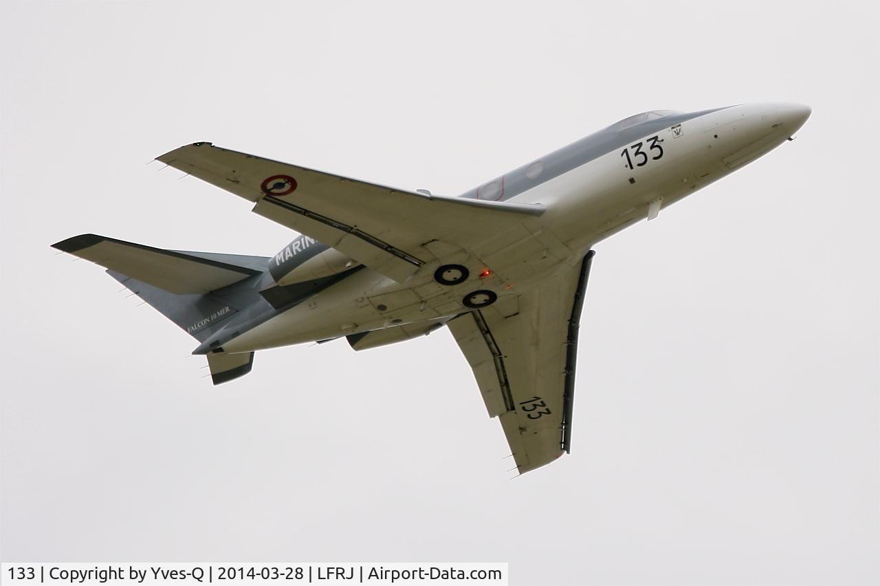 133, 1978 Dassault Falcon 10MER C/N 133, Dassault Falcon 10MER, Climbing from rwy 26, Landivisiau Naval Air Base (LFRJ)